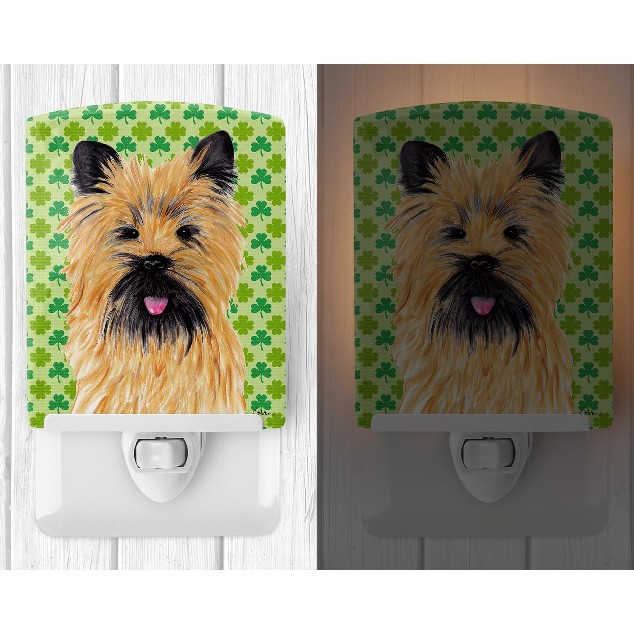 Carolines Treasures Ceramic Night Light Cairn Terrier St. Patricks Day 6x4x3 Multicolor Model SC9295CNL