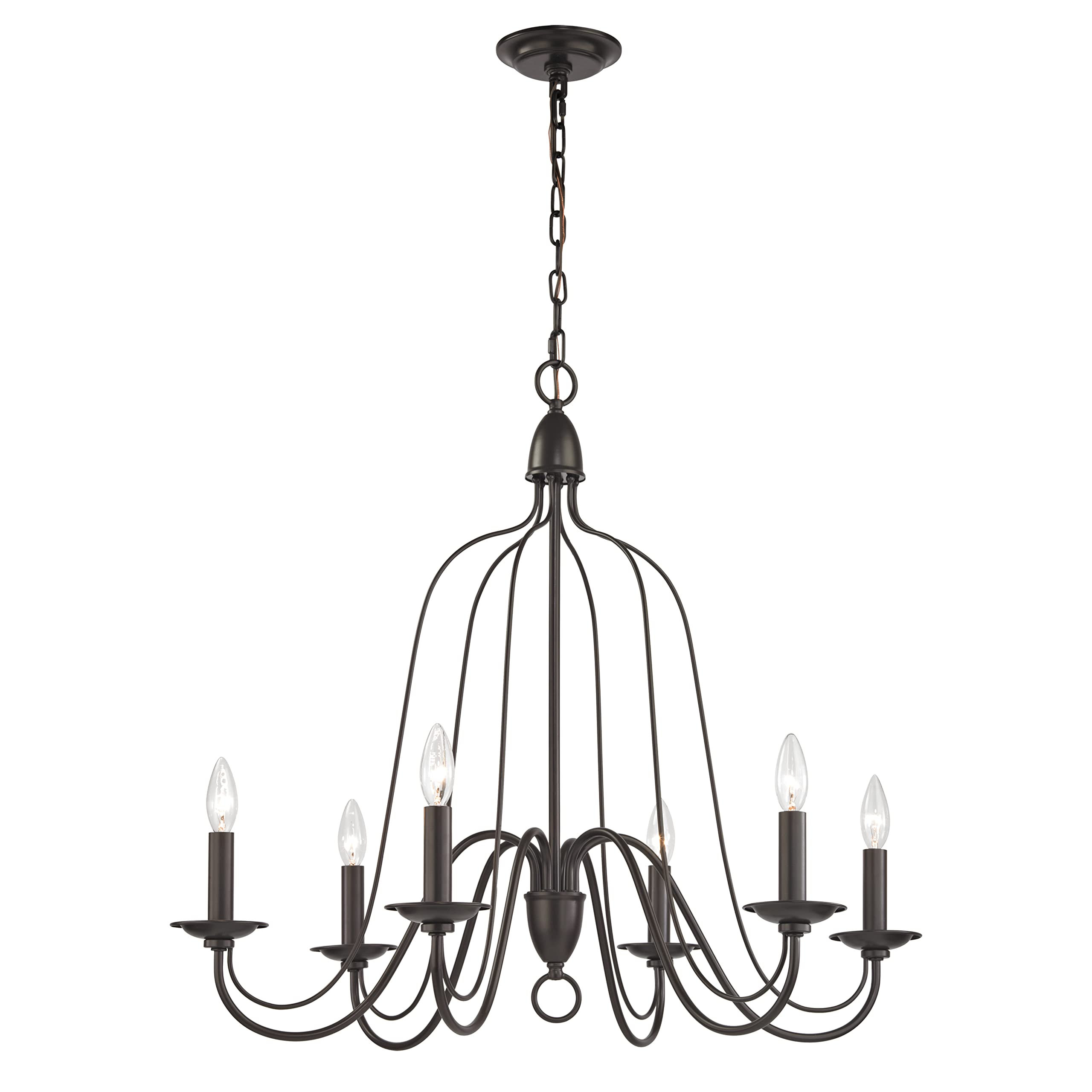 Elk Home Monroe 30&quot; Wide 6-Light Chandelier, Oil Rubbed Bronze Metal Fixture