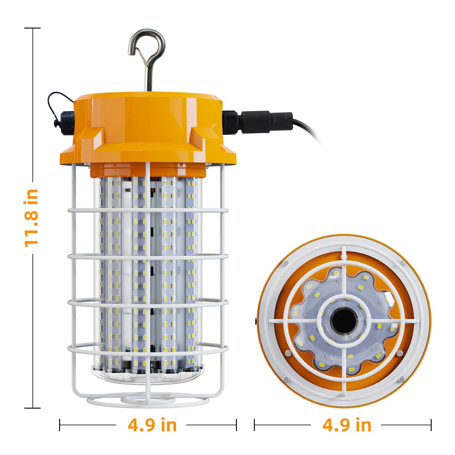 Led Temporary Work Light 100W 15000Lm 5000K Daylight White High Bay Led Construction Light With Hook Portable Linkable Durable L