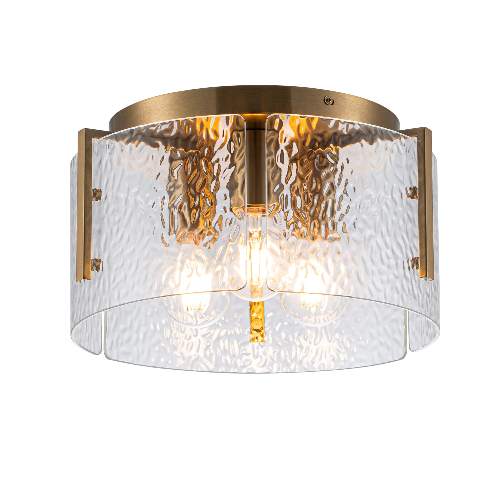 Mayna Modern Gold Ceiling Light Fixture, 3-Light Hallway Light Fixtures Ceiling Mount, Dimmable Foyer Kitchen Lighting Fixtures