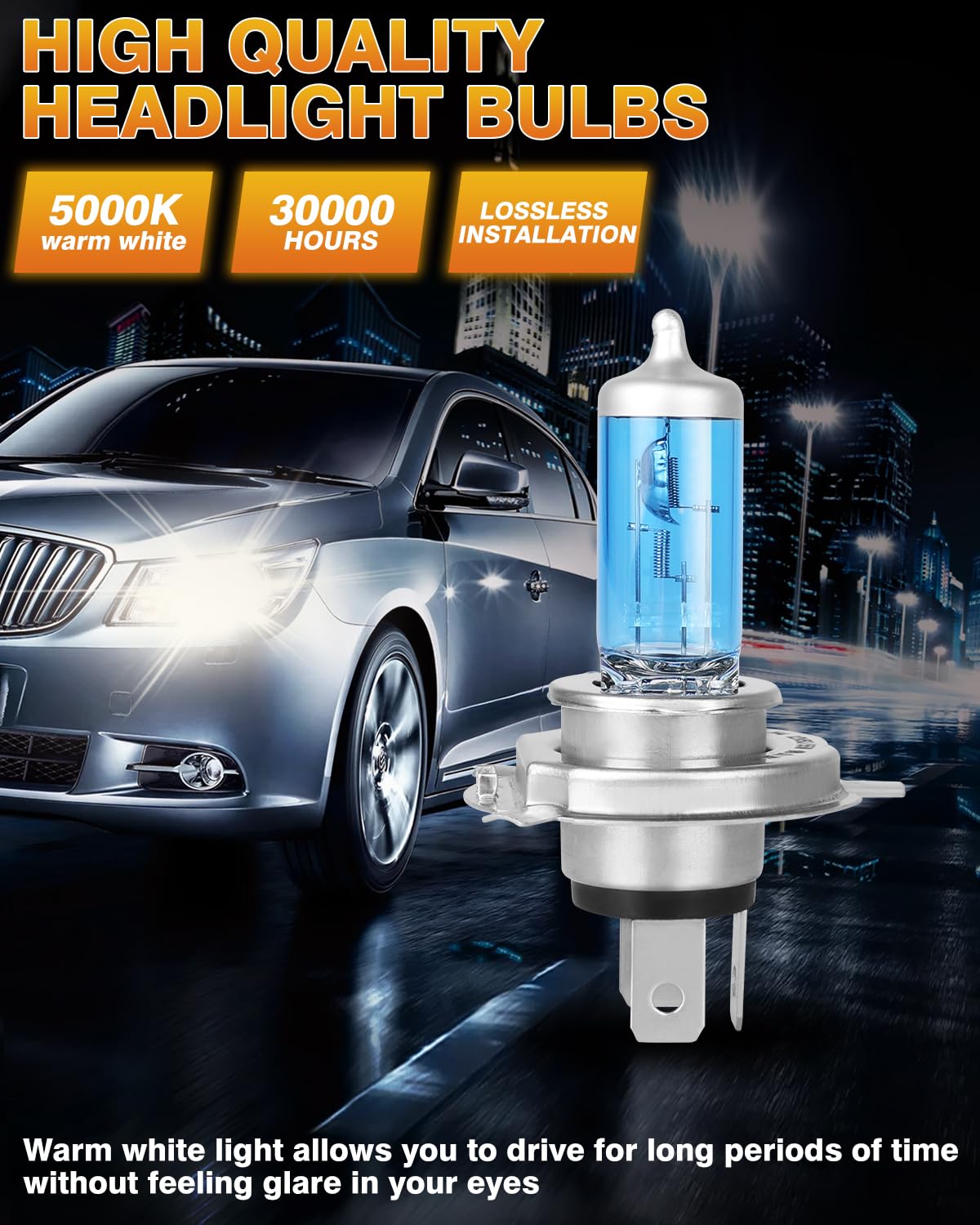 IVBDQV Headlight Bulbs 9003/H4 High Low Dual Beam Combo 2PCS for Honda CRV (1997-2004/2007-2014) 300% Bright