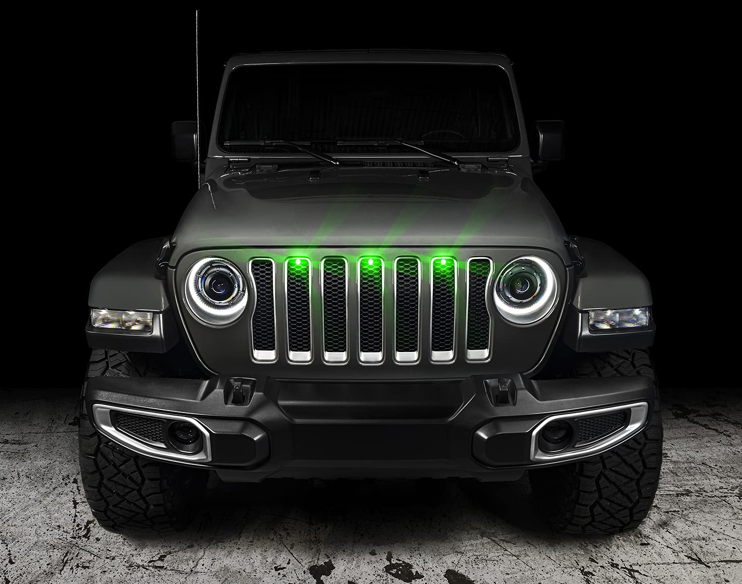 ORACLE Lighting 5870-004 Green Pre-Runner Style LED Grill Kit fits 2018 2024 Wrangler JL LED Accent, Brighter Illumination