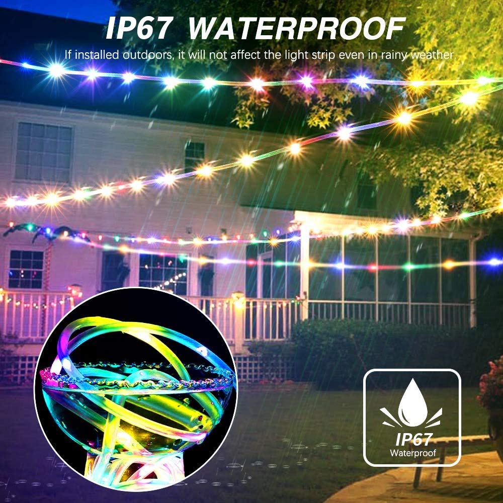 Ollivage Color Changing Rope Lights, 40ft Battery Powered Fairy Lights, 8 Modes, 2 Pack, Multi Color, Model RL-OV001-2