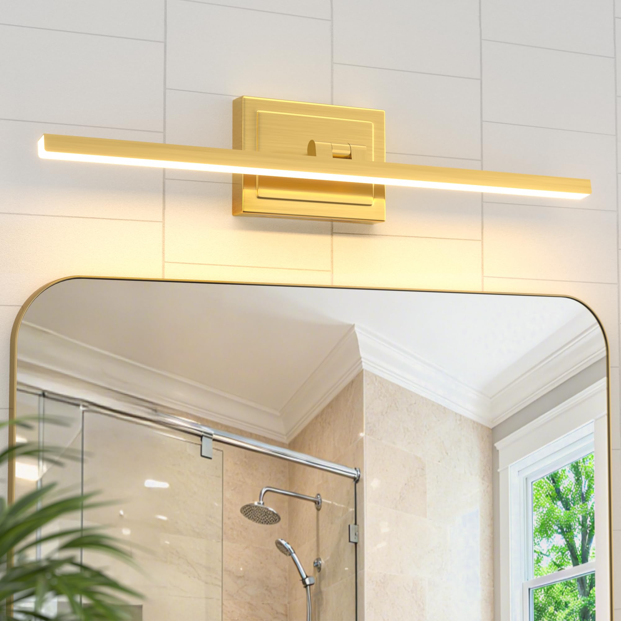 VOLISUN Bathroom Vanity Light 24 inch  14W Dimmable 5CCT Led Bathroom Light Fixture Over Mirror  Gold Bar Vanity Light for Bathrooms-ETL Certificated