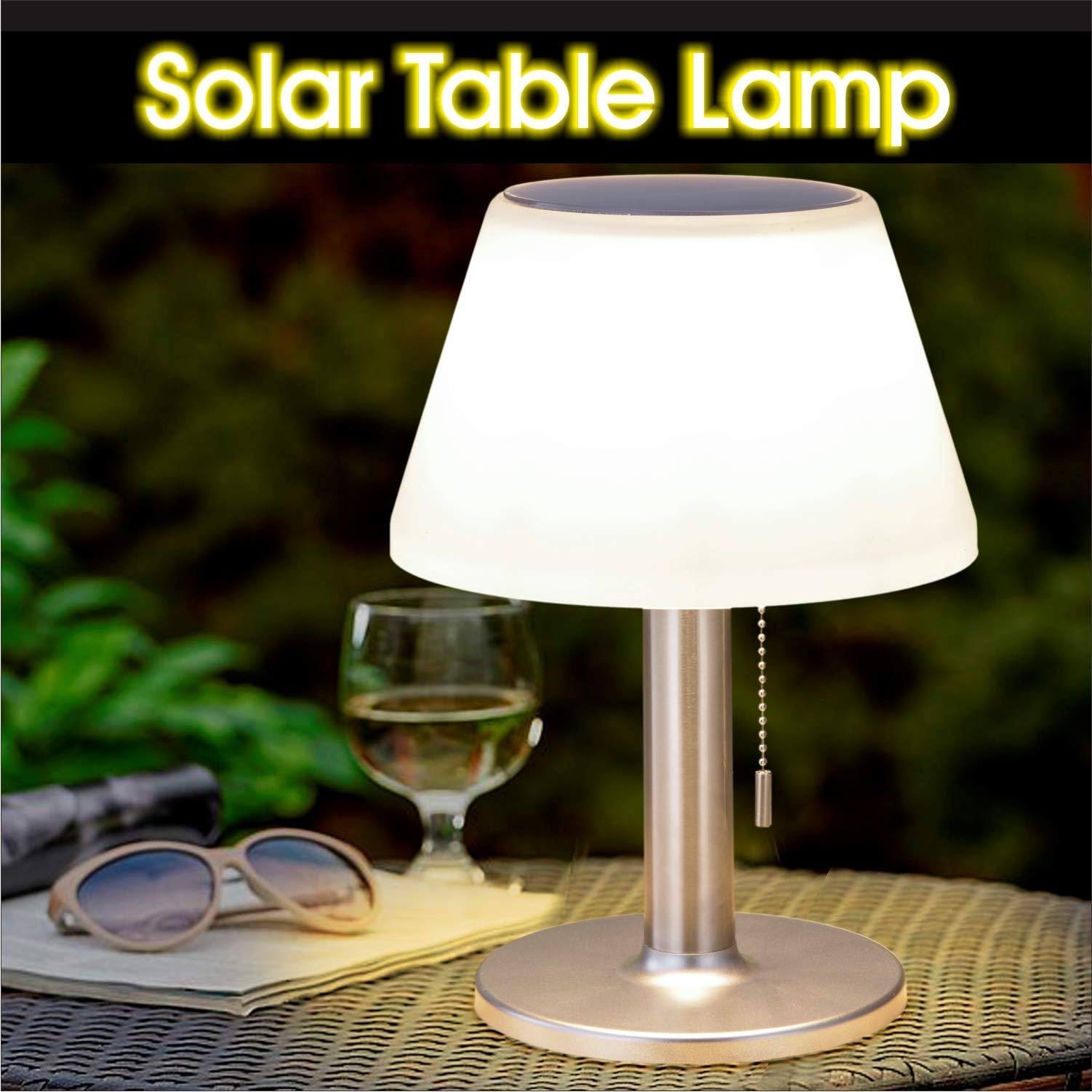 Diamond Chef Solar Table Lamp – Waterproof Outdoor & Indoor Solar Lantern With On/Off Switch And Pull Chain, Energy-Saving Decorative Lamp For Garden, Patio, Bedroom, Living Room, Courtyard