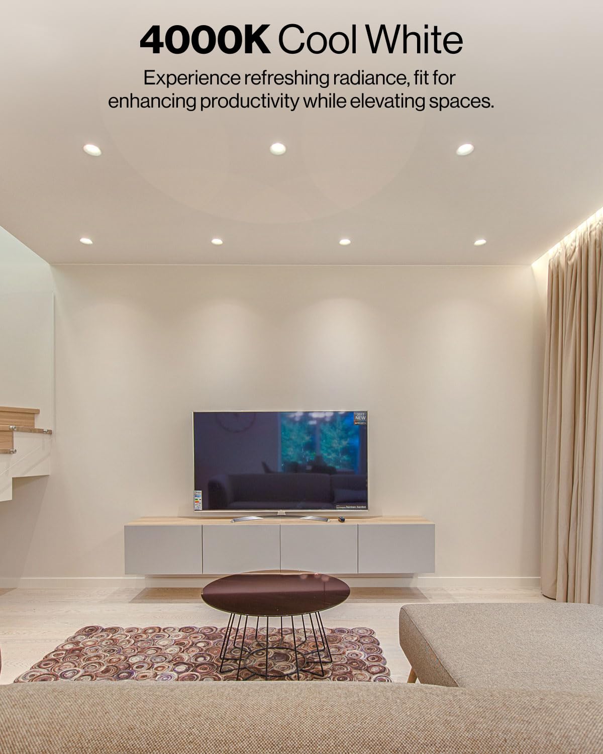 Sunco 4 Pack Retrofit Led Recessed Lighting 4 Inch, 4000K Cool White, Dimmable Can Lights, Baffle Trim, 11W=60W, 660Lm, Damp Rat