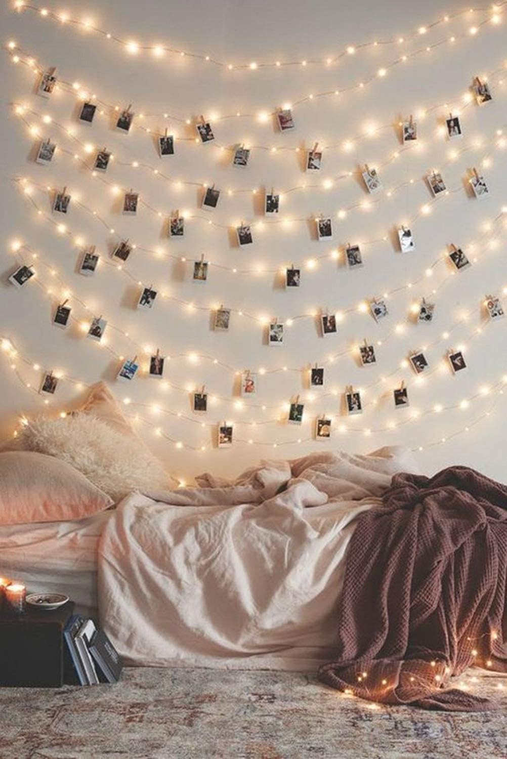 LECLSTAR 33Ft Photo Clip Fairy Lights, 100 LED, USB Powered, Warm White, Copper Material, Model: lichterkette_10_us