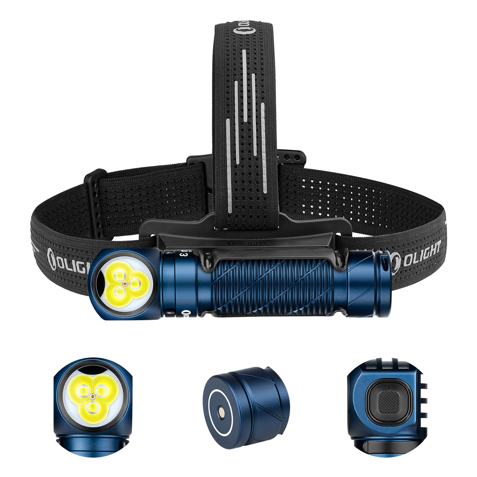 Olight Perun 3 Rechargeable Headlamp Flashlight, 3000 Lumens Led Headlight With Red Light, Waterproof Head Lamp With Headband Fo