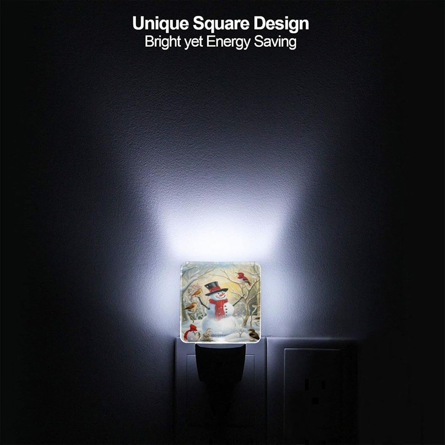 Azvizanmo Led Nightlight, Auto Dusk-To-Dawn Sensor, 1 Pc, Snowman, Model: Nitelight, Ideal For Bedroom, Bathroom, Kitchen, Hallway, St
