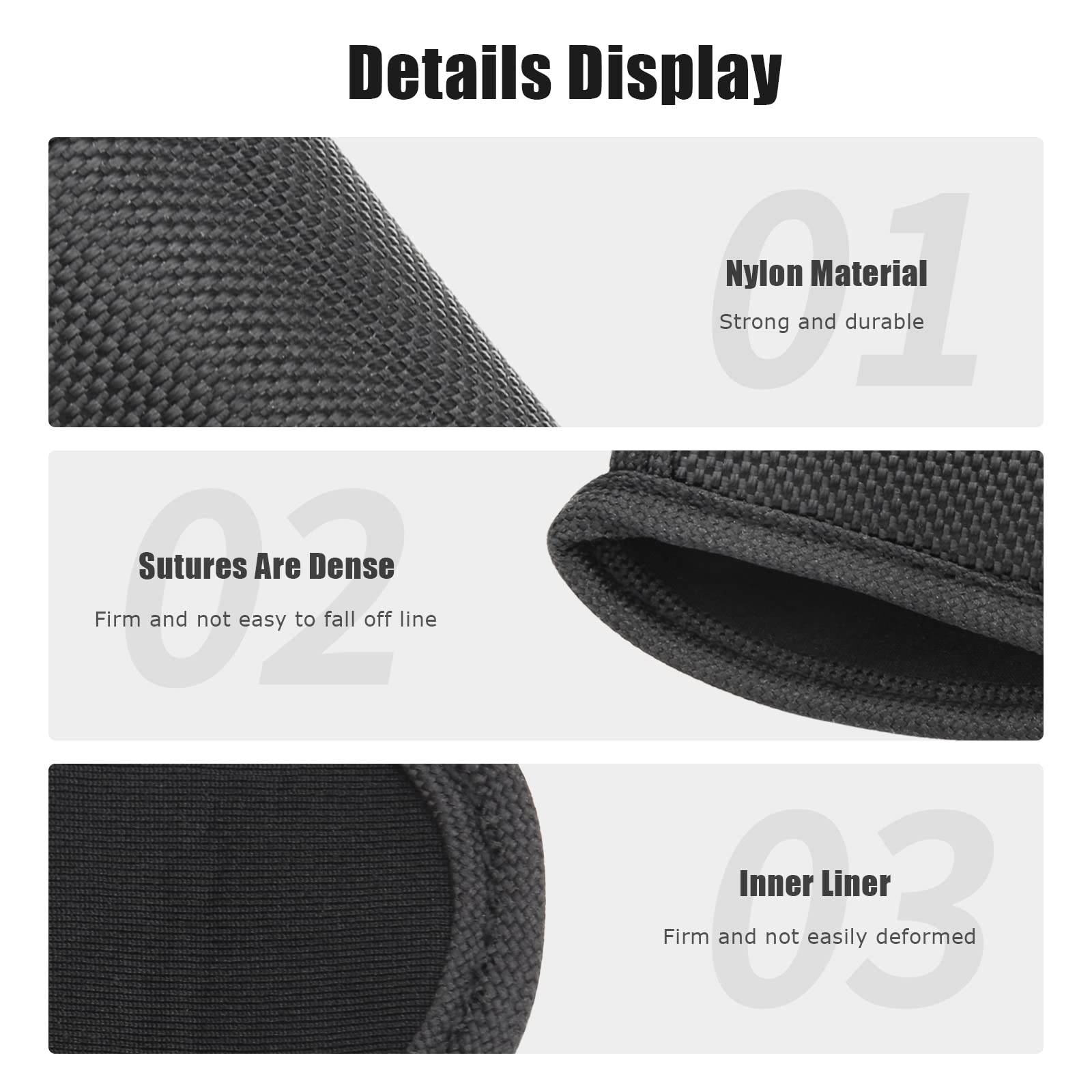 Ullnosoo Black Nylon Flashlight Holster for Duty Belt, Open Top D Cell Compact Light Holder Pouch, 1 Pack Tactical Torch Case