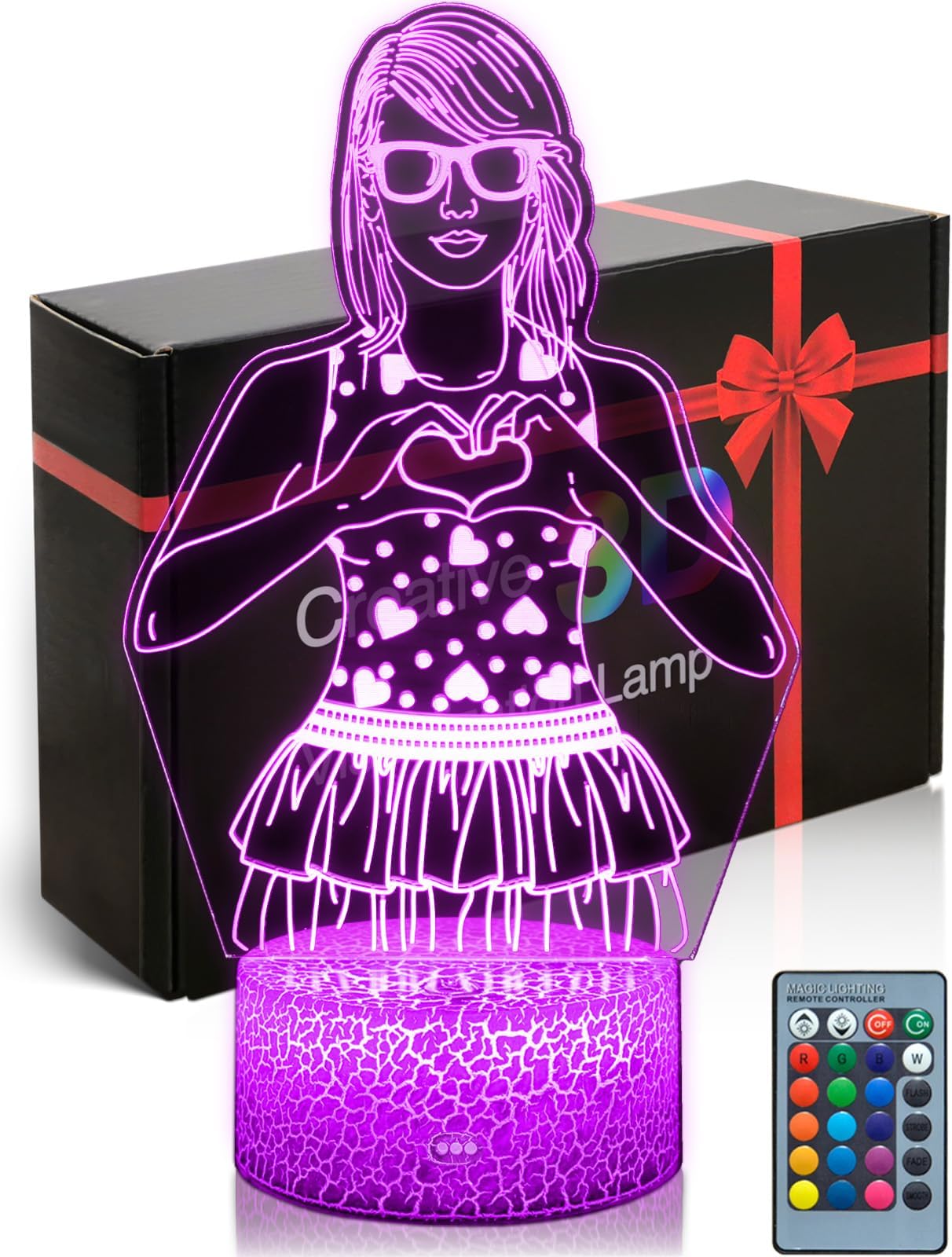 Daheyma Heart Hands Mood Lights, Art Enthusiasts Birthday Gifts, 3D Led Lamp Illusion, Unique Room Decor,16 Colors Night Light With Remote Control Dimmable