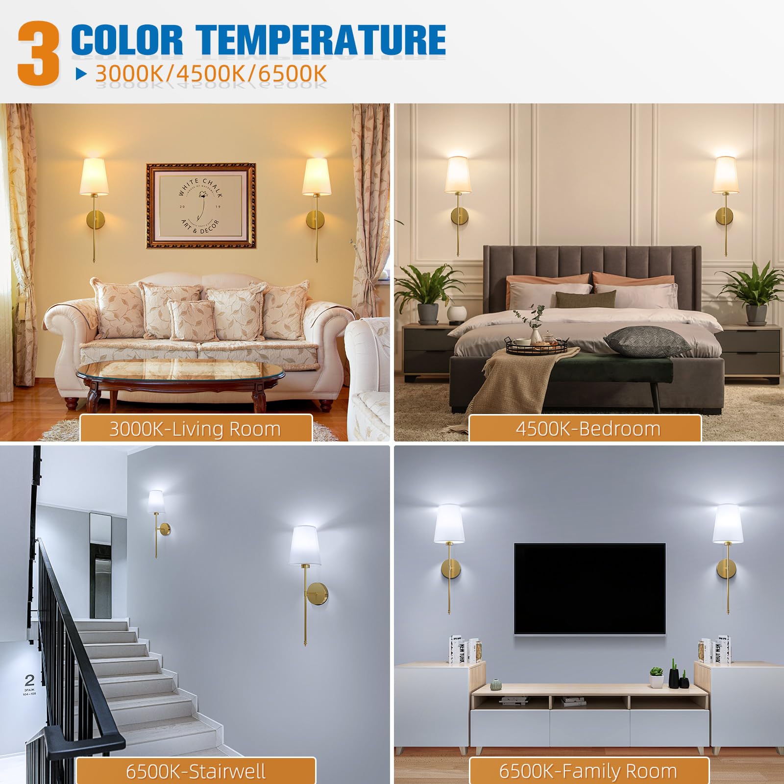 Niorsun 25.4 Inch Battery Operated Wall Sconce Set Of 2 Gold Rechargeable Wall Lights With 5200Mah Dimmable Detachable Bulbs And Remote 9 Colors Wireless Sconces For Bedroom Living Room Hallway