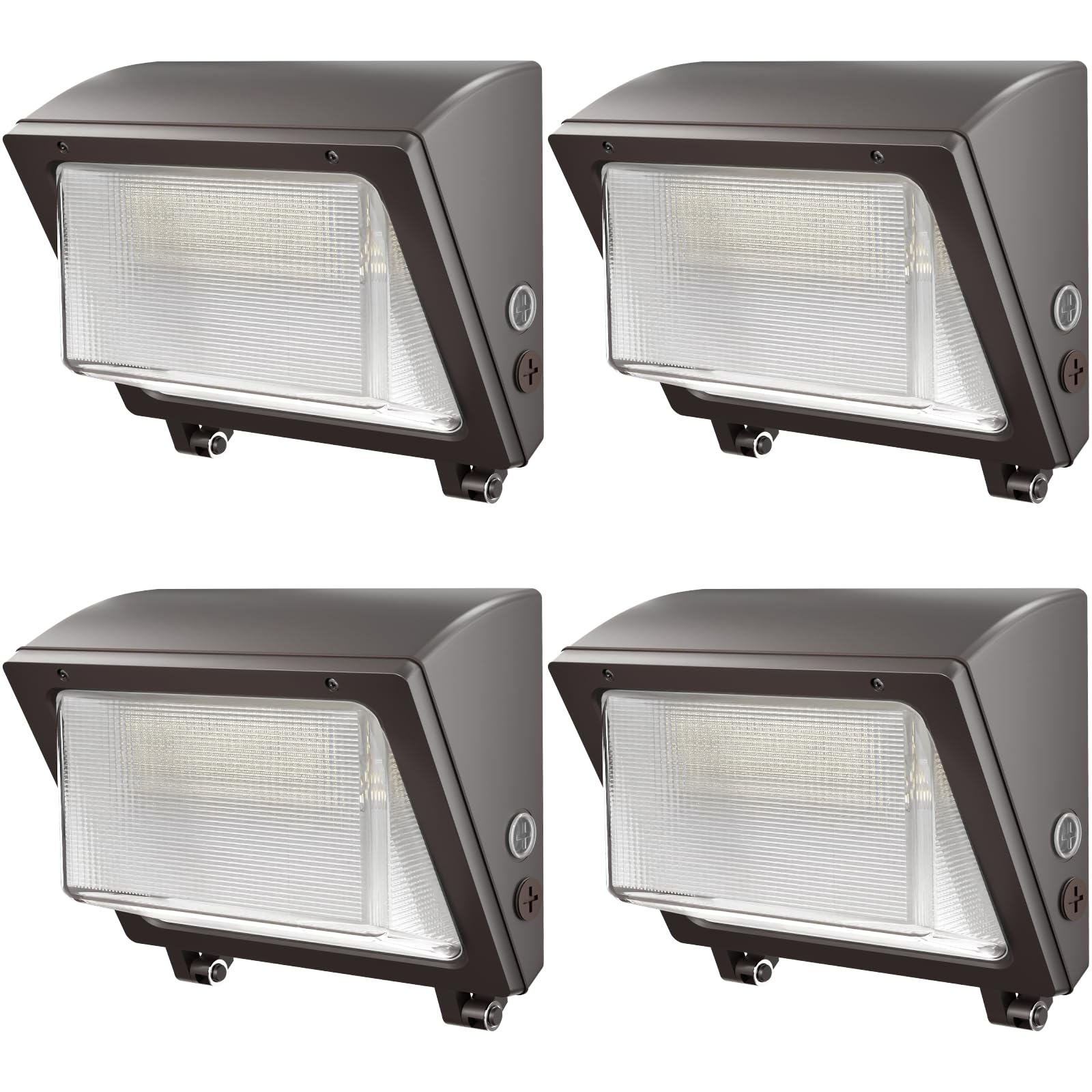 SLAclite 150W LED Wall Pack with Photocell Dusk to Dawn 5000K Waterproof Commercial Outdoor Light Fixture 22500lm 120-277V Equivalent Energy Save Flood Lights for Building Yard Warehouse Garage-4pack