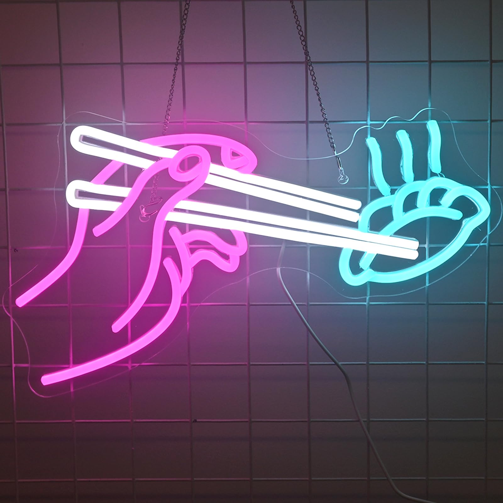 FAXFSIGN LED Neon Sign for Dumpling Shop - 16.54inx8.86in, Colorful Acrylic Wall Decor, Model WX-NL-2024042903