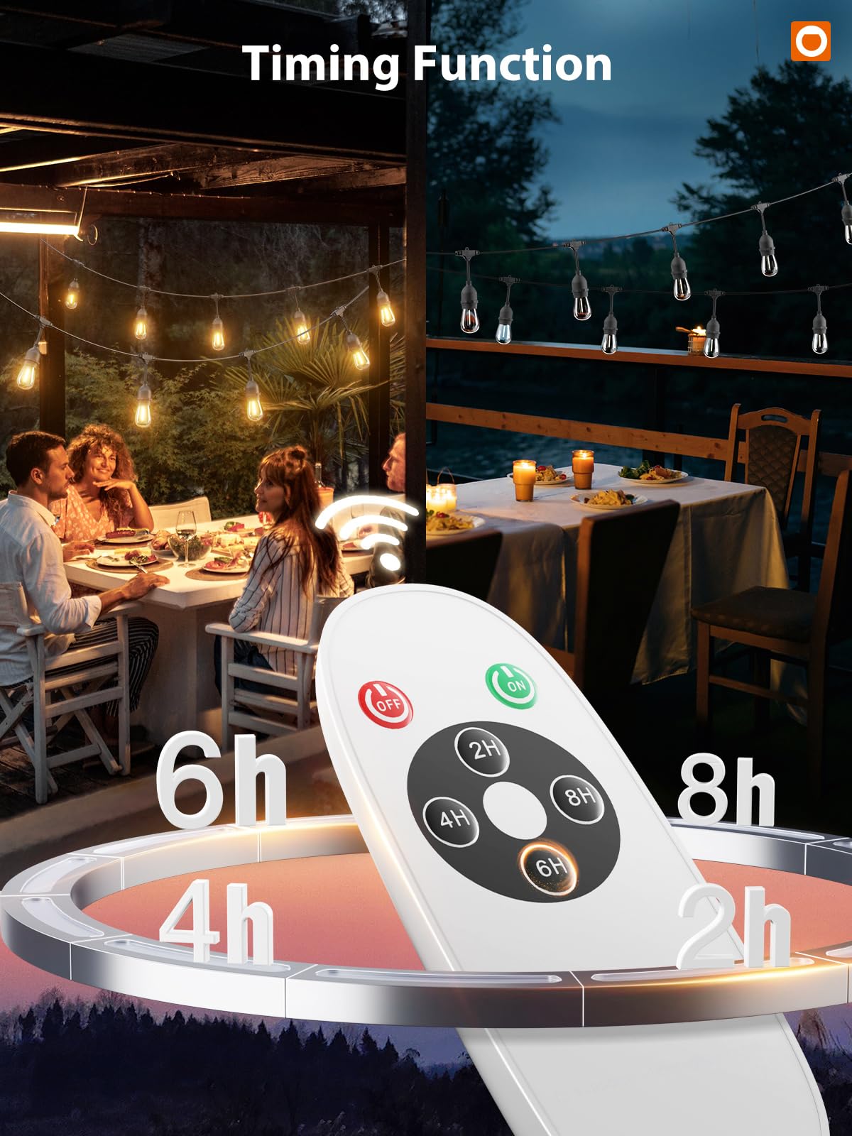 Addlon Outdoor String Lights Timer Control, 48Ft Led Patio Lights With Edison Vintage Shatterproof Bulbs And Commercial Grade We