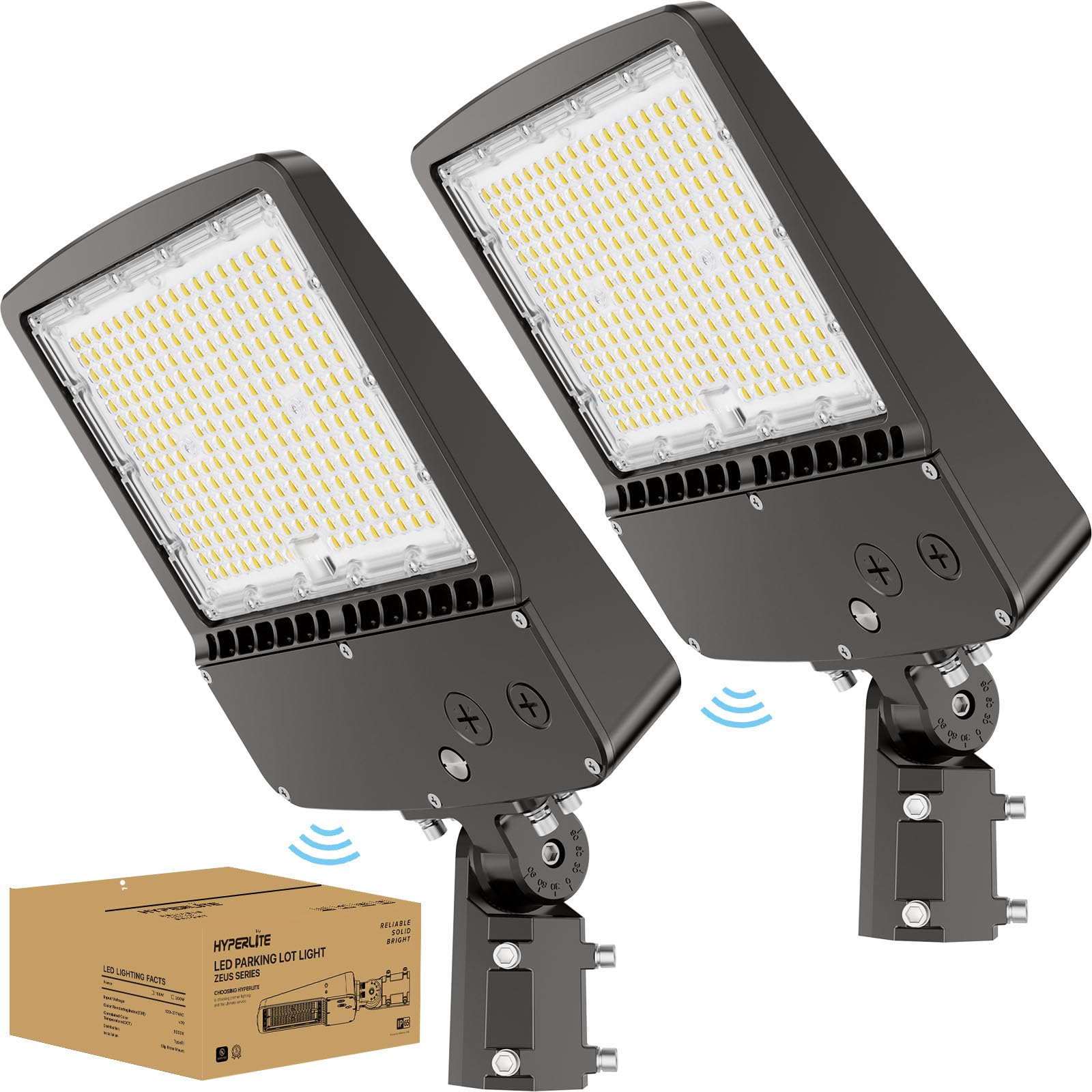 HYPERLITE LED Parking Lot Light 150W, 2-Pack, 22500lm, Adjustable Slip Fitter Mount, Bronze, Model SA-ZE-150W-SFM-2