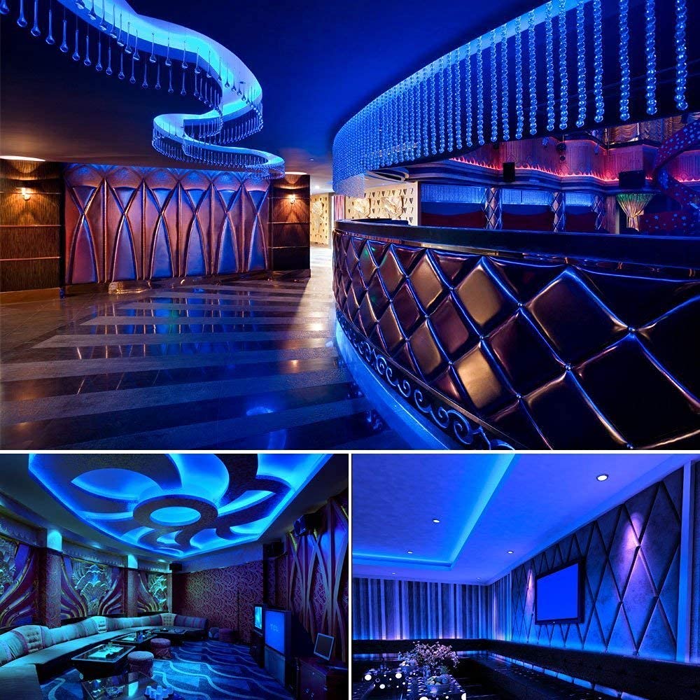 SMART DIRECT LED Strip Lights, 9.8ft, 90 LEDs, Battery Operated, Waterproof, Remote Control, Dimmable, Blue