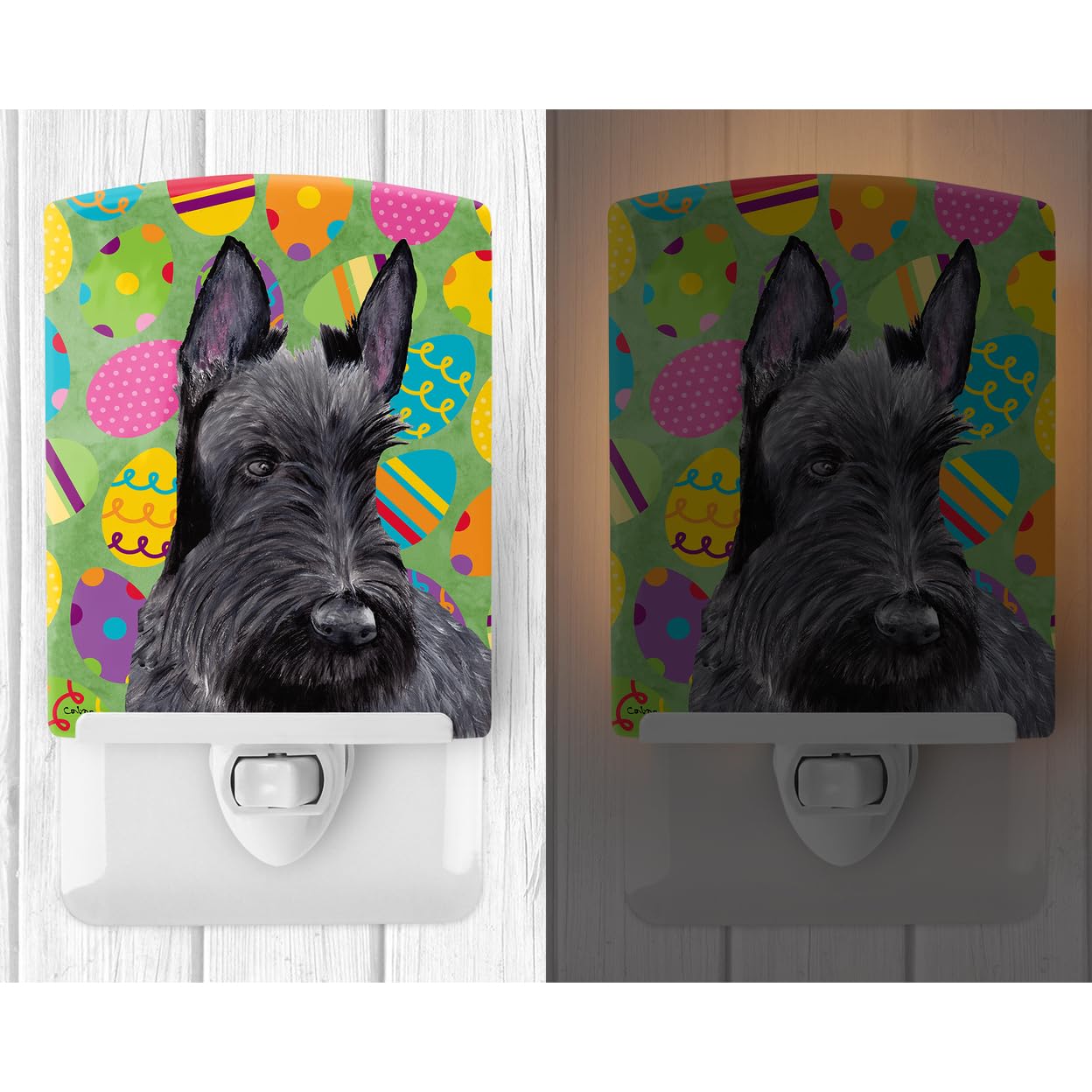 Carolines Treasures Night Light, Scottish Terrier Design, Ceramic, 6x4x3in, Multicolor, Model SC9466CNL, UL-Certified