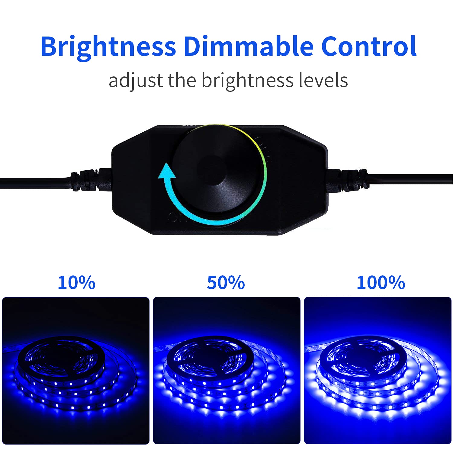 Marreal 12 Volt 20Ft Blue Led Strip Lights, Non-Waterproof 360 Leds Blue Led Lights For Bedroom, Shops, Christmas, Halloween.