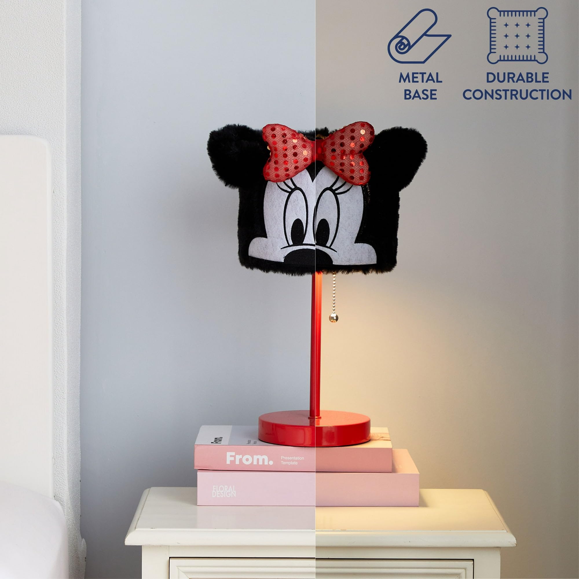 Idea Nuova Minnie Mouse Figural Plush Shade Table Lamp - Red, Metal, Model Wk321927