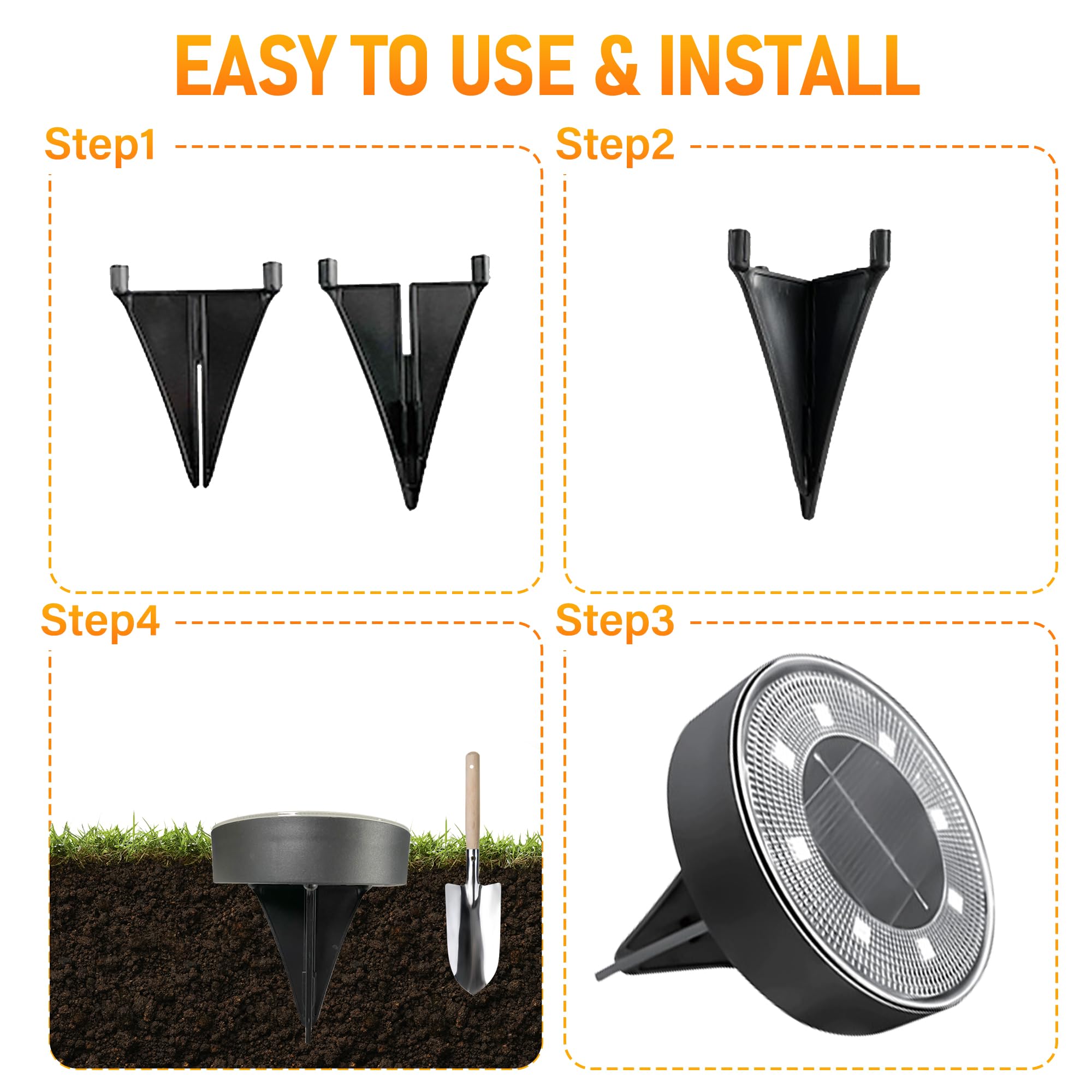 Siatom Lighting Solar In-Ground Lights 2025, Ip68 Waterproof 8 Led Bright Outdoor Upgrade Ground Solar Light For Patio Pathway Y