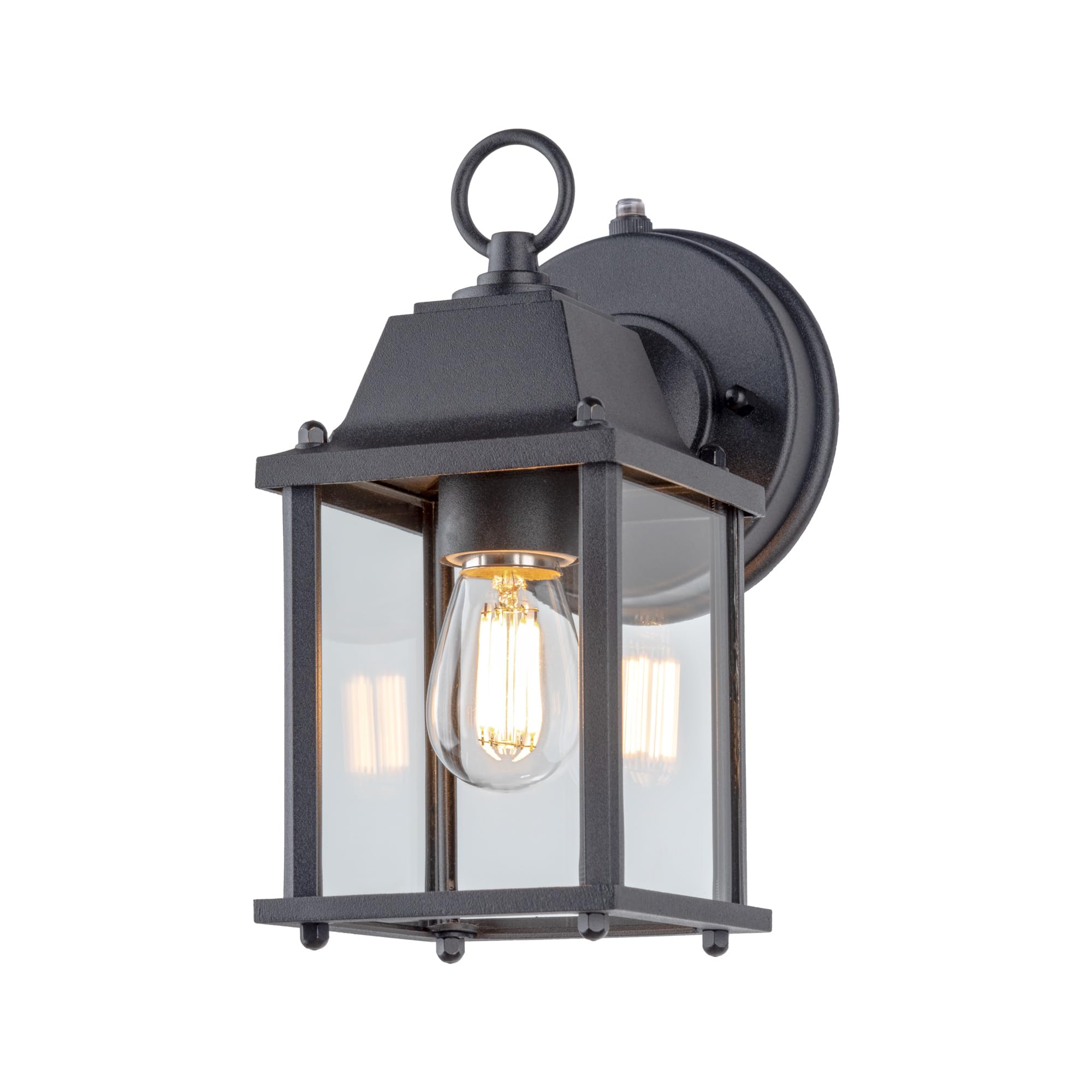 LIT-PaTH Dusk to Dawn Outdoor Wall Lantern, Wall Sconce Waterproof Porch Lighting Fixture, E26 Base, Aluminum Housing with Glass