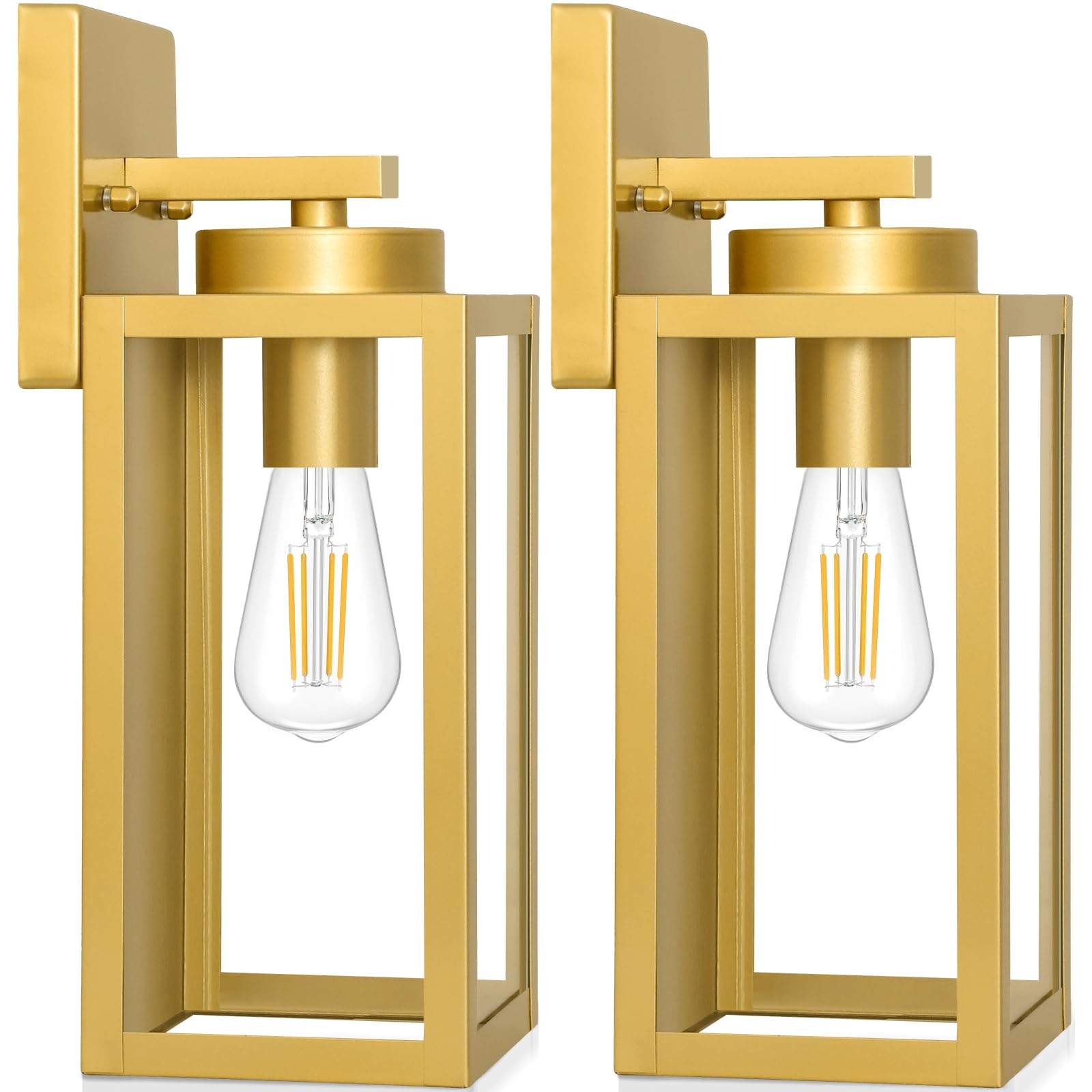 BesLowe 2-Pack Outdoor Wall Light Fixtures, Exterior Waterproof Wall Lanterns, Porch Sconces Wall Mounted Lighting with E26 Sock
