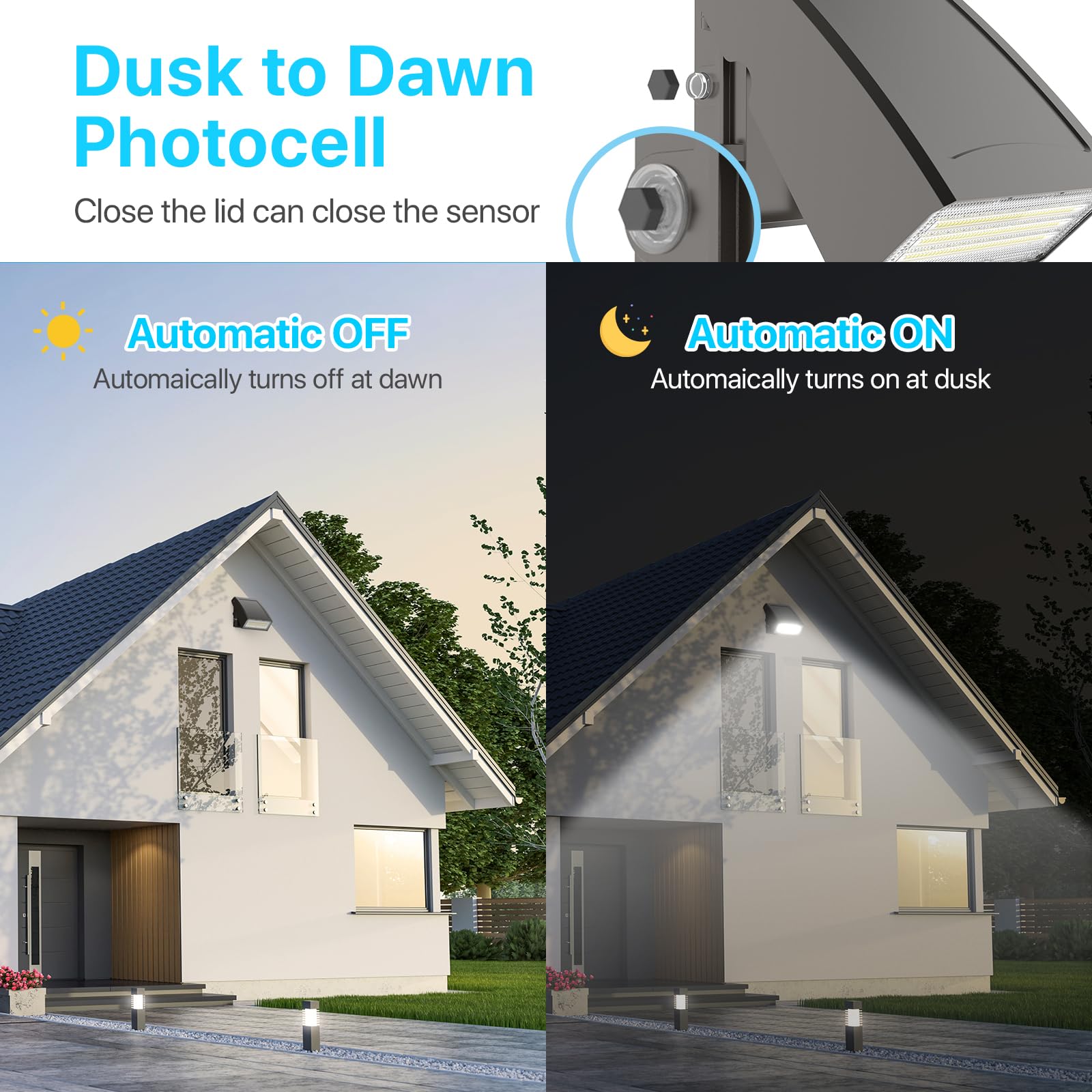 Hyperlite Led Wall Pack Lights 100W With Dusk To Dawn Photocell, Bronze, 13,000Lm - Ideal For Outdoor Security Lighting