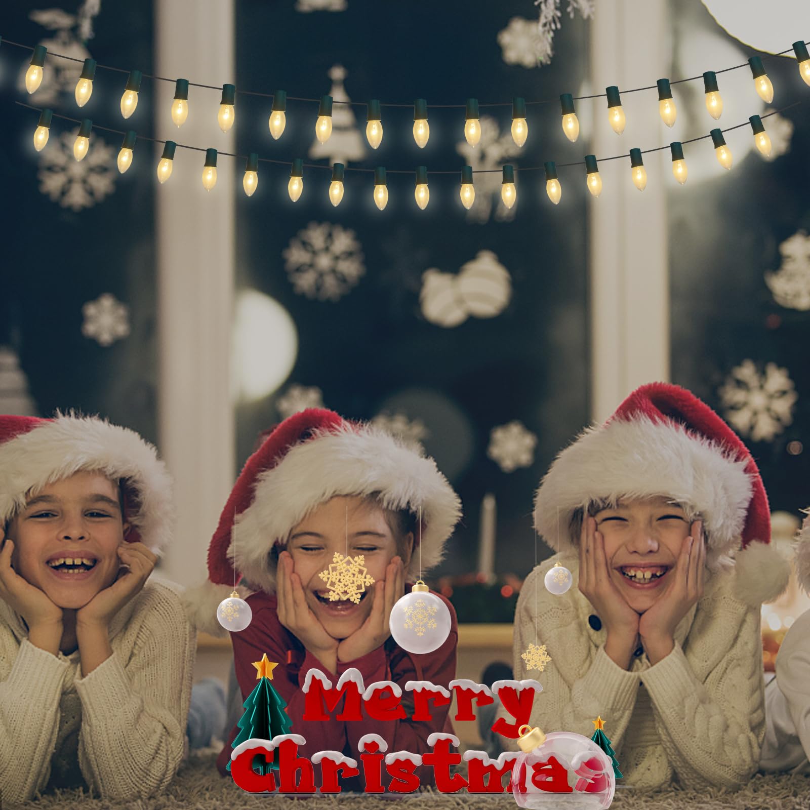 C9 Clear Replacement Bulbs, 25 Pack C9 Christmas Incandescent Light Bulbs Fits In C9/E17 Intermediate Base, 7W Night Light Bulbs For Outdoor Christmas String Light