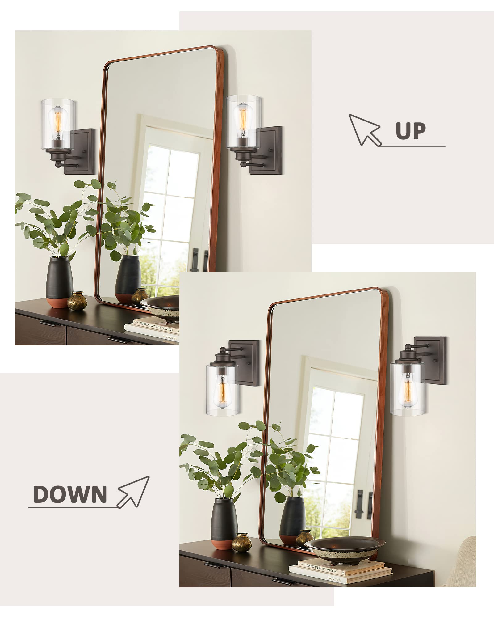 Bathroom Vanity Light  Hwh 1 Light Wall Sconce Lamp Over Mirror  Farmhouse Wall Vanity Lighting In Oil-Rubbed Bronze Finish  5Hlt63B Orb