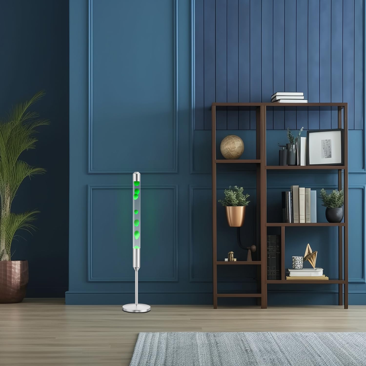 Kyzfy 47.5-Inch Liquid Motion Lamp, Magma Lamp in Blue Water Green Wax, Aluminum, Model K-02, Ideal for Home and Office Decoration