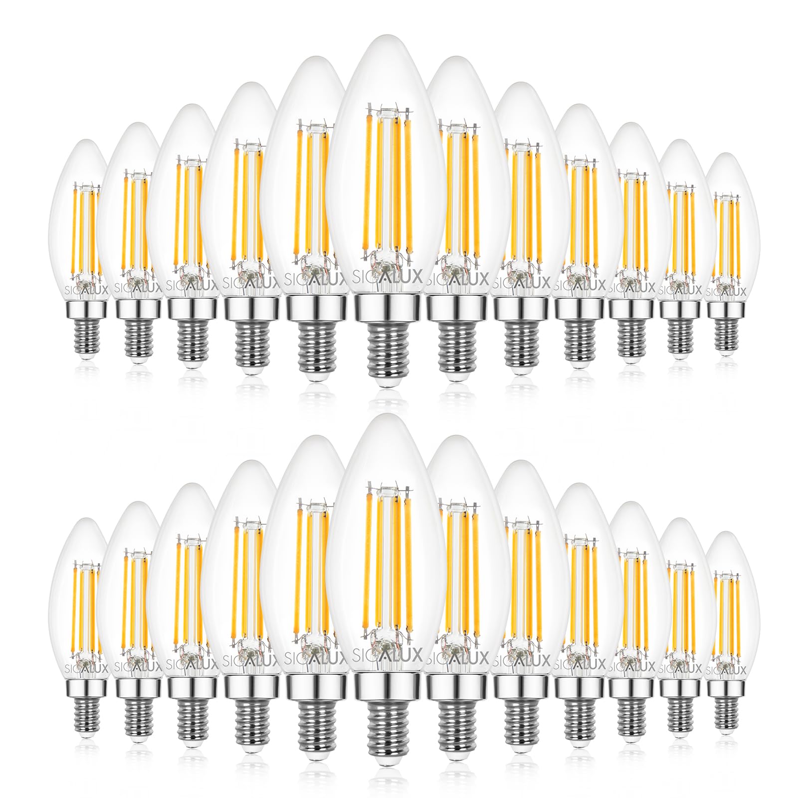Sigalux E12 Led Bulbs - Dimmable Candelabra Chandelier Lights, Type B Candle, Ul Listed