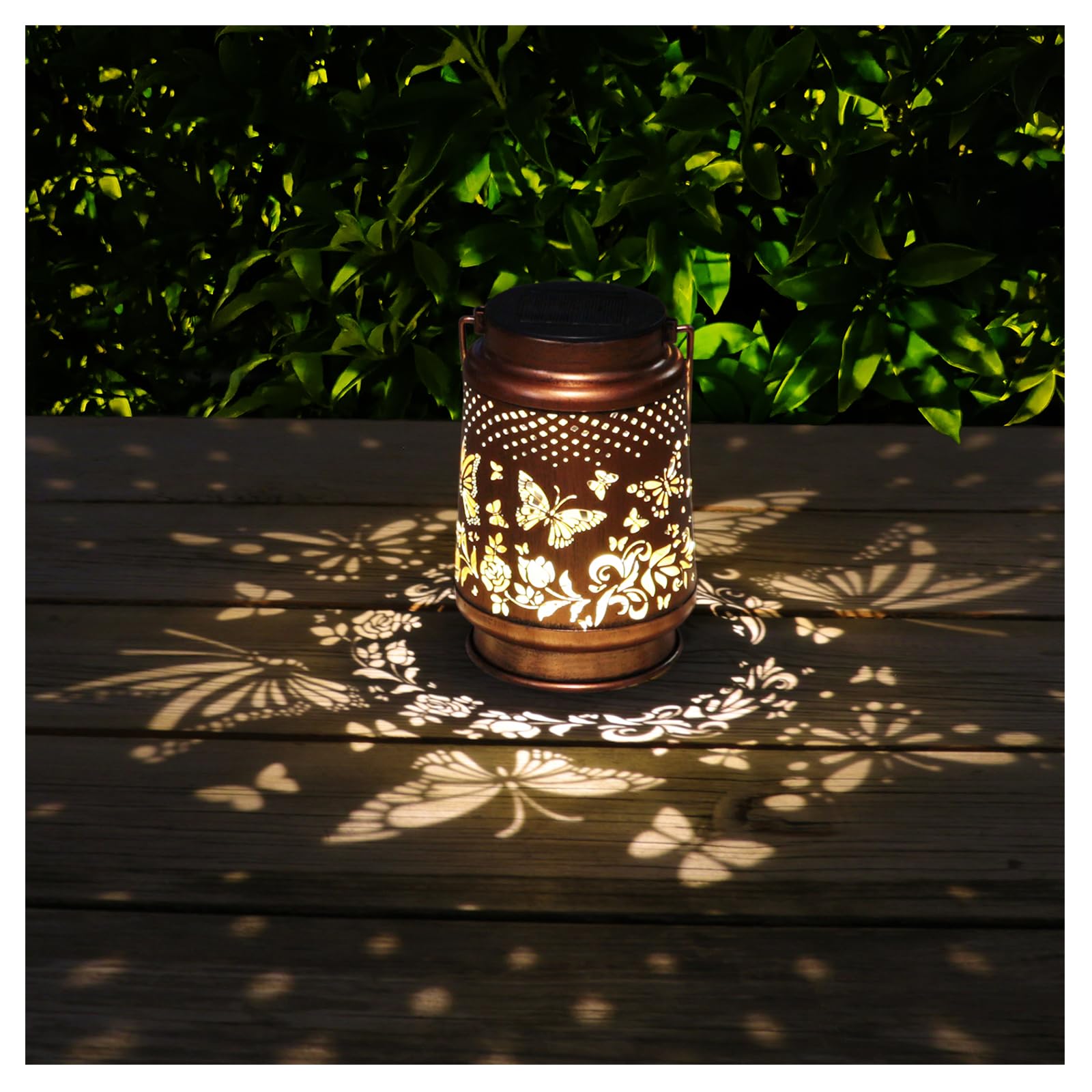 Solar Lanterns Outdoor Waterproof Butterfly Garden Decor Birthday Gifts For Women Mom Grandma, Hanging Solar Lights Metal Lanter