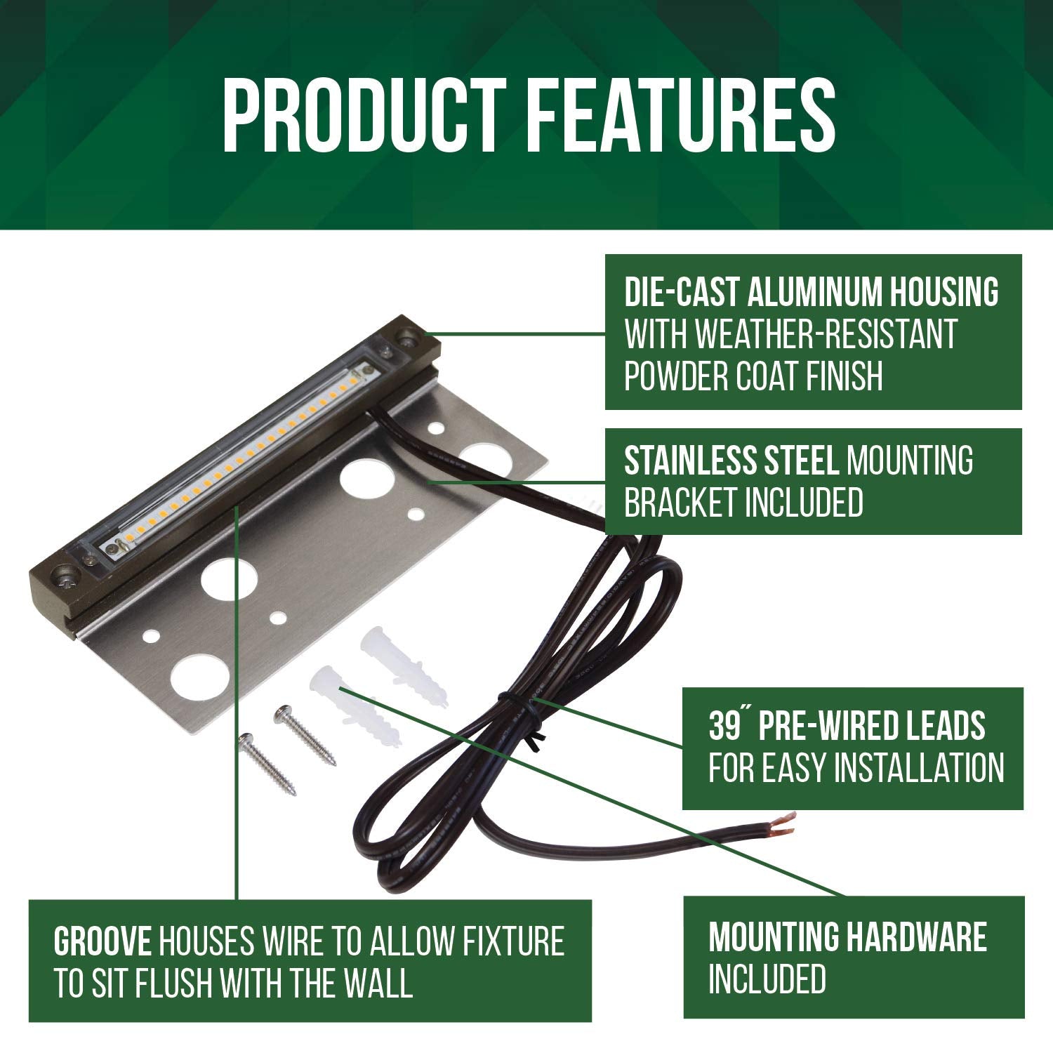 Gkoled 6.8&quot; Led Hardscape Light, 2700K, Dark Bronze, Low Voltage, 12V Ac