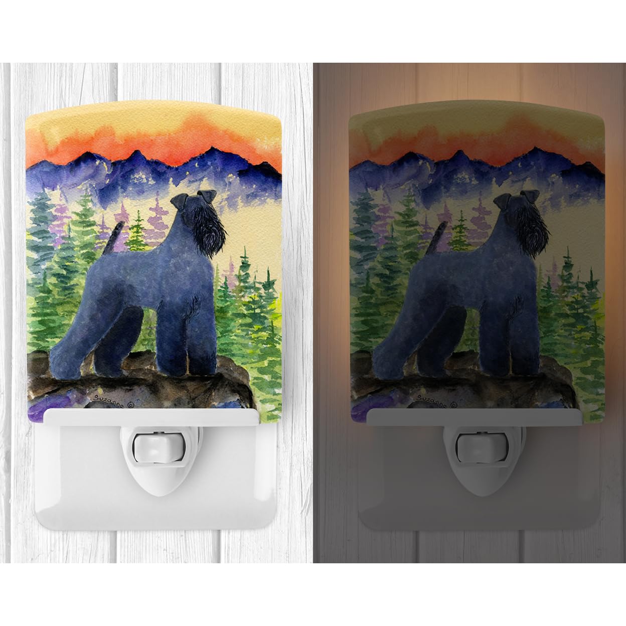 Carolines Treasures Ceramic Night Light, Kerry Blue Terrier, UL-Certified, 6x4x3 inches, Model SS8223CNL, Multicolor