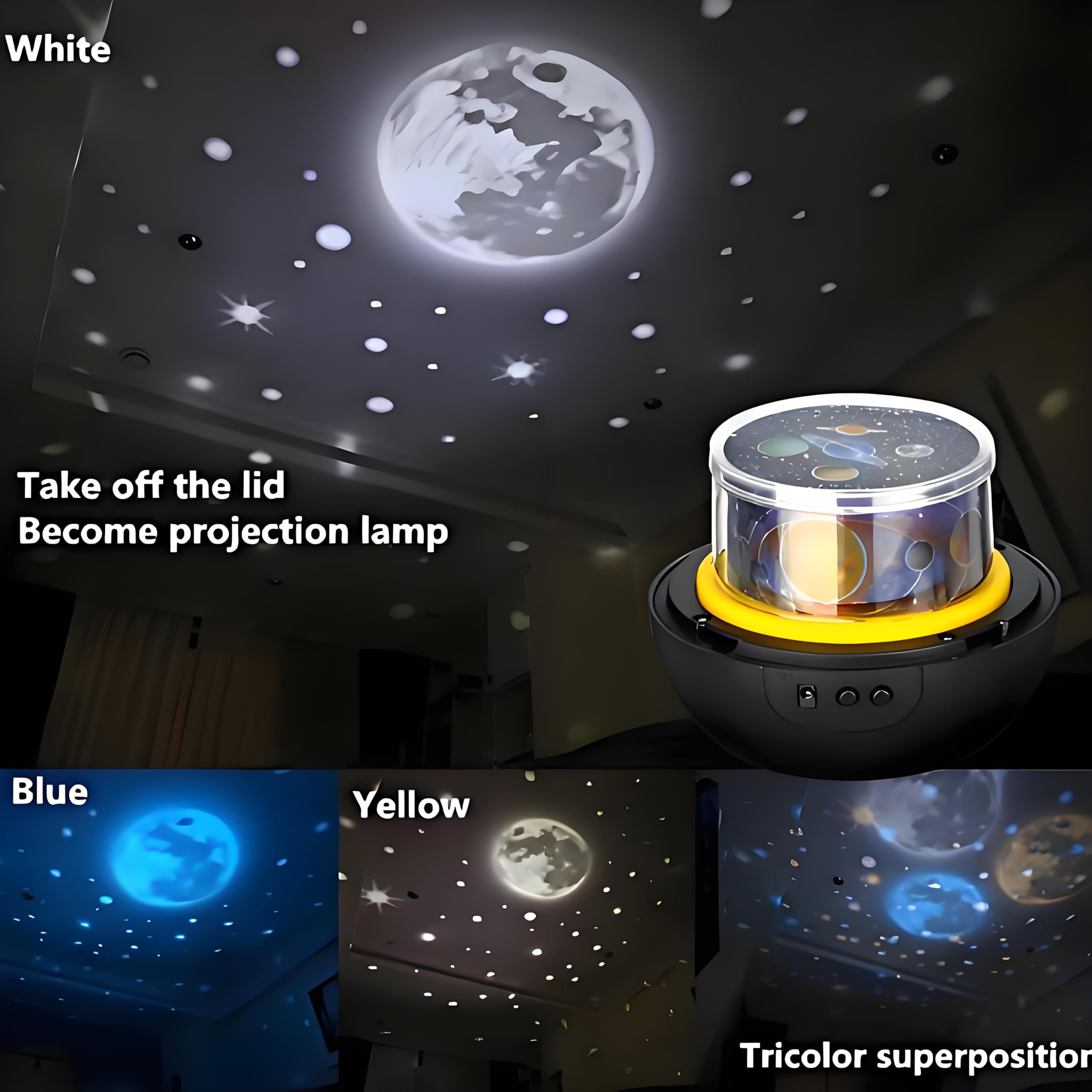 TOURACE Solar System Projector - Space Light for Kids, Blue, Model SSP001, Perfect for Bedrooms and Gifts
