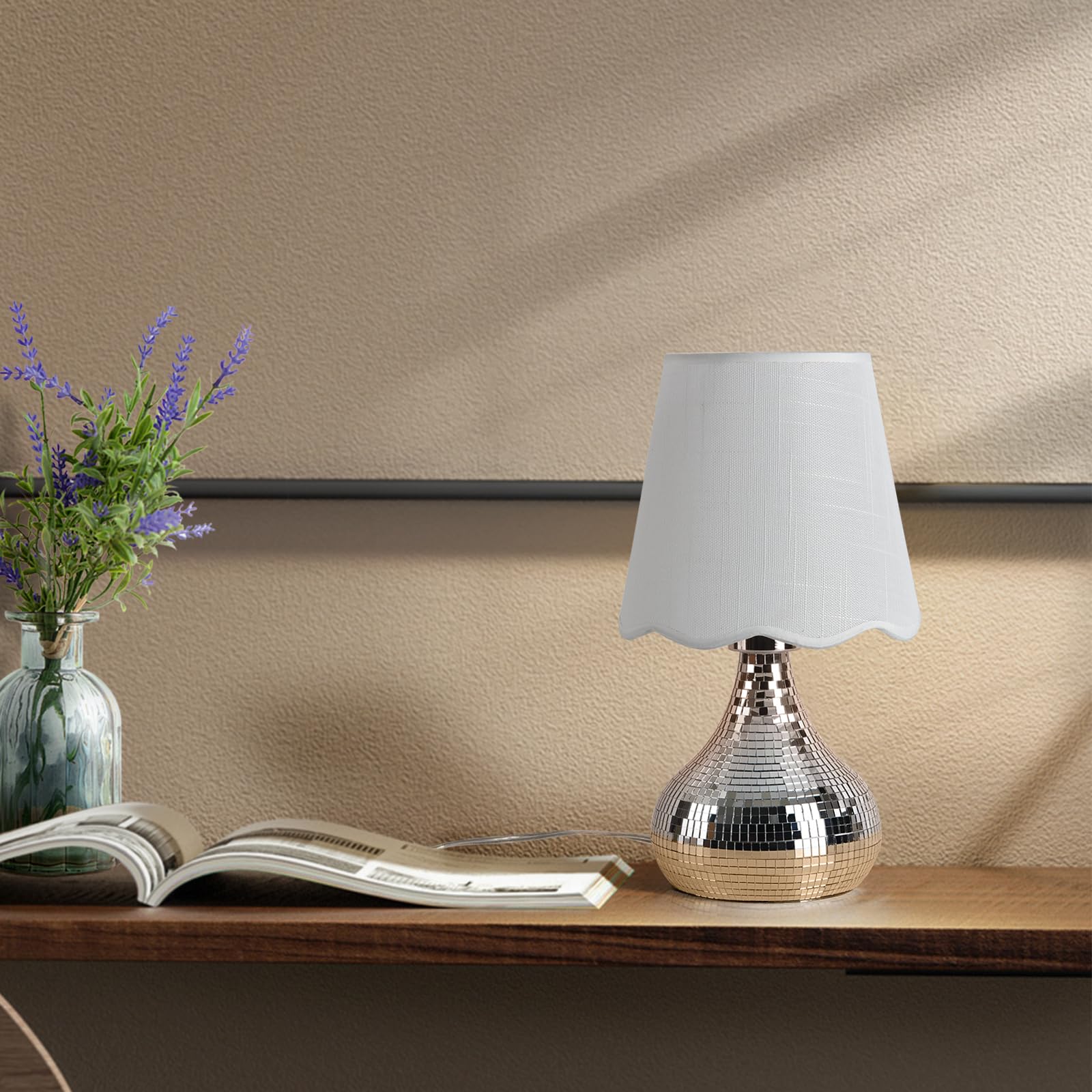Ziqqeelam Disco Small Table Lamp for Bedroom, Funky Lamp Ball Lamps for Kitchen Counter, Mini Morden Table Lamps for Small Space