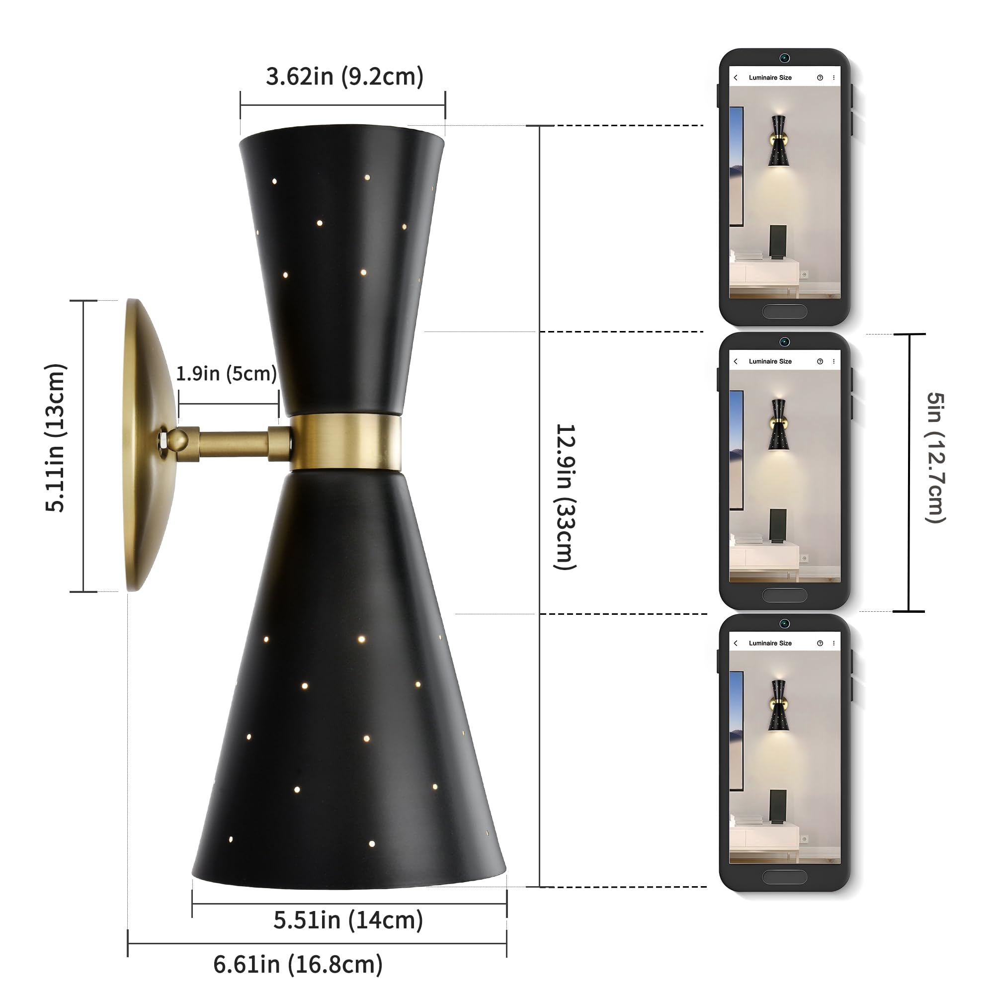 Black Wall Sconce Mid Century Modern Sconce Wall Lamps For Bedroom Industrial Metal Bathroom Vanity Light Bedside Sconce Light E