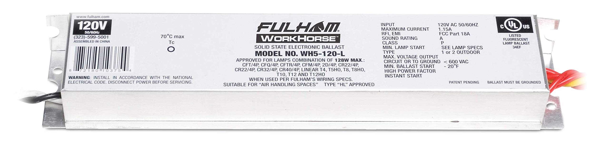 Fulham Lighting Wh5-120-L Workhorse 5 Adaptable Electronic Fluorescent Lamp Ballast