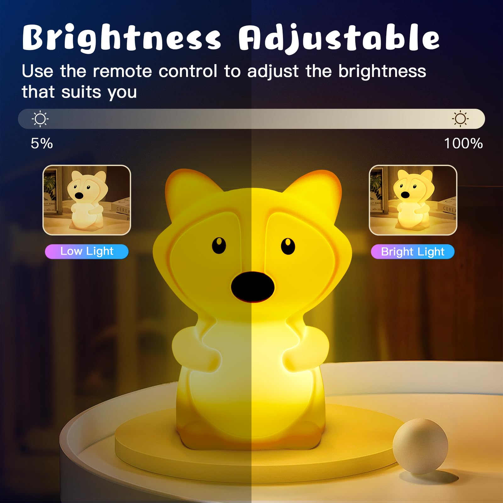 Nice Dream Penguin Night Light with 9 Color Changing LEDs, Remote Control & Timer - Rechargeable Animal Kids Night Lamp for Boy