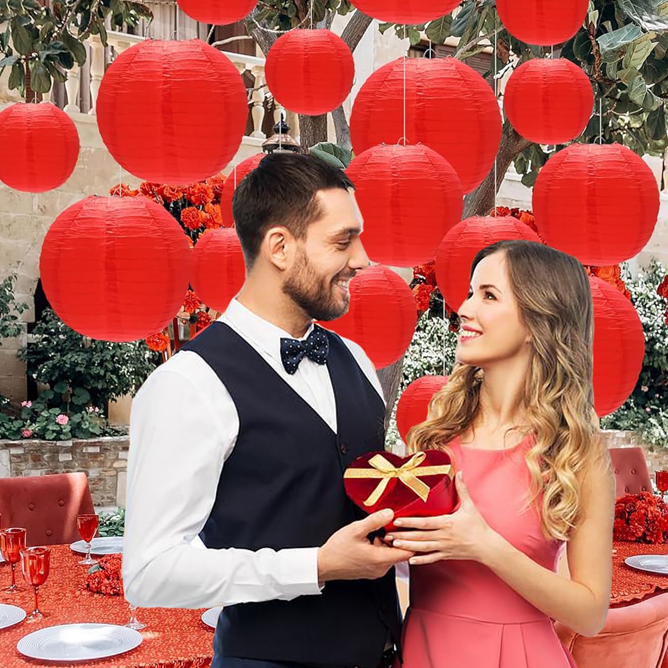 Red Paper Lanterns for Lunar New Year 2026, Chinese New Year Decorations, Wedding Birthday Home Decor, Hanging Chinese Japanese 