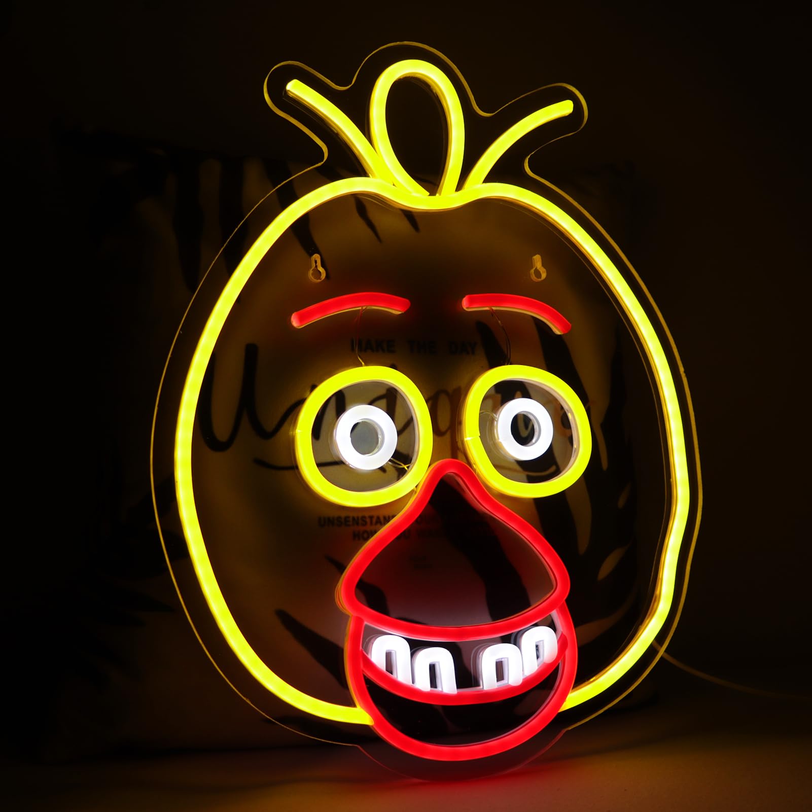 AHlove Five Nights at Freddy's Chica LED Neon Sign Wall Decor 16.1x12.8 Inch Neon Lights for Bedroom, Kids Gifts