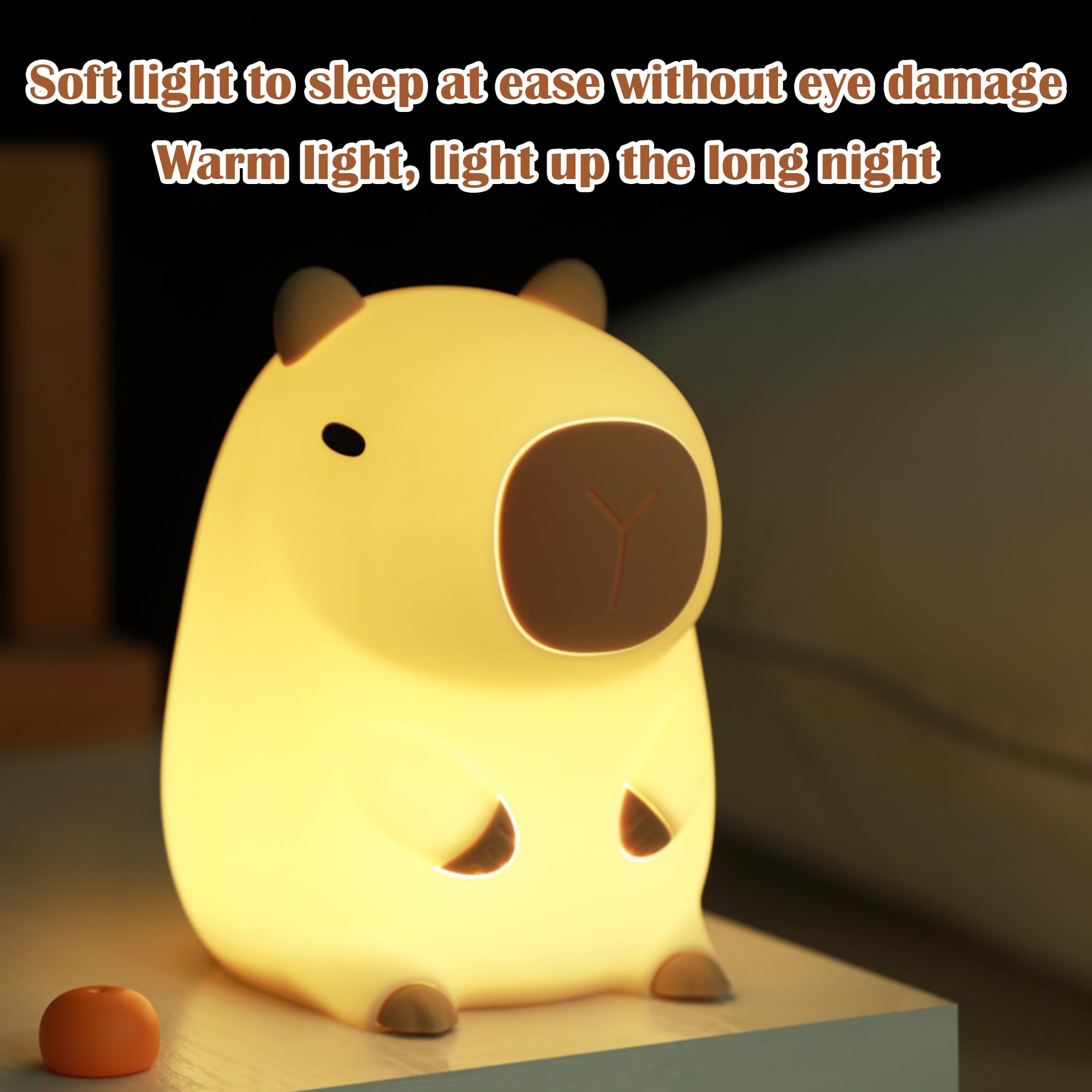 Anywin Capybara Night Light - Silicone, Rechargeable, Timer & Dimmer, Cute Nursery Lamp, Model FS-S019-AW