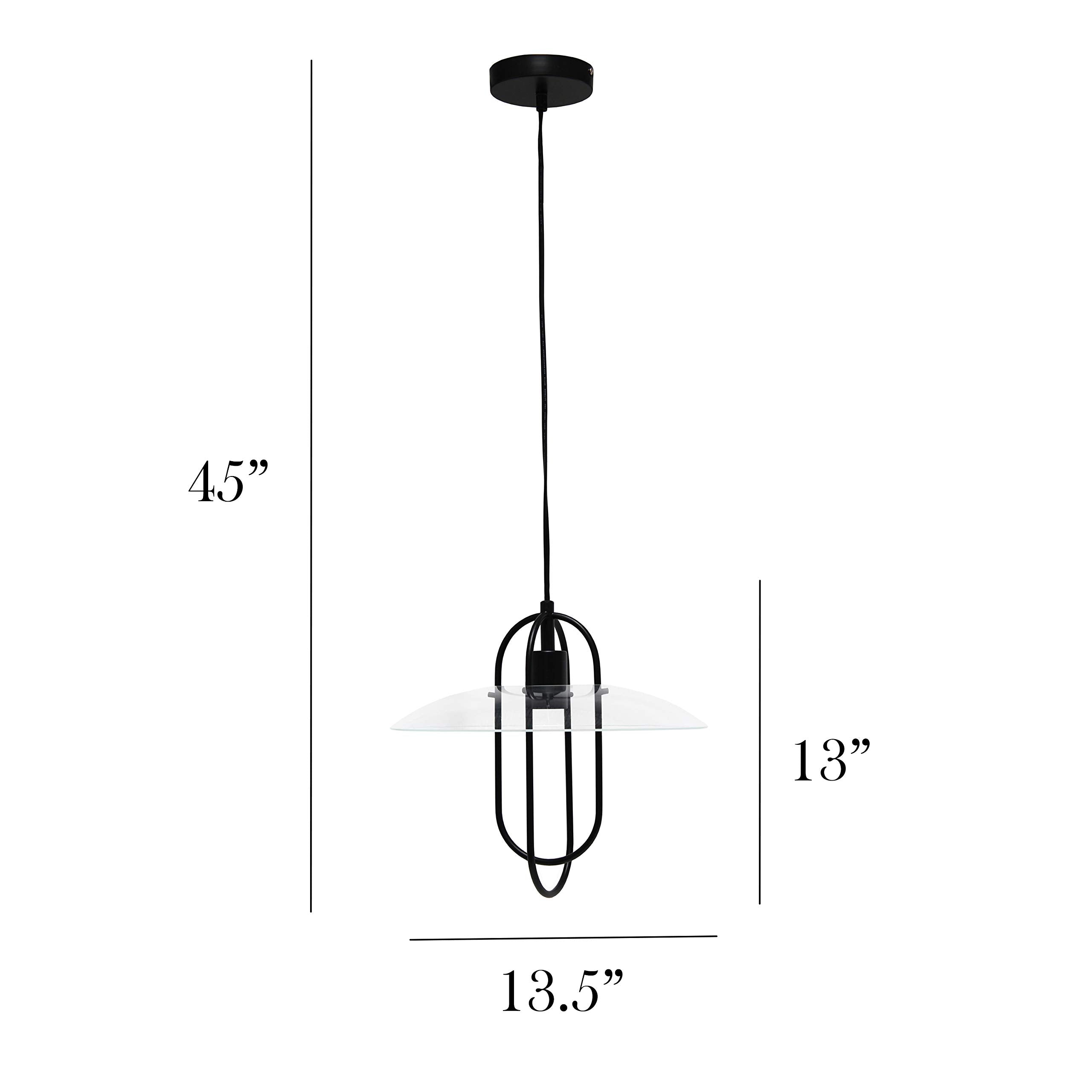 Simple Designs PT1008-BLK Modern Pendant Light, Black, Iron Construction