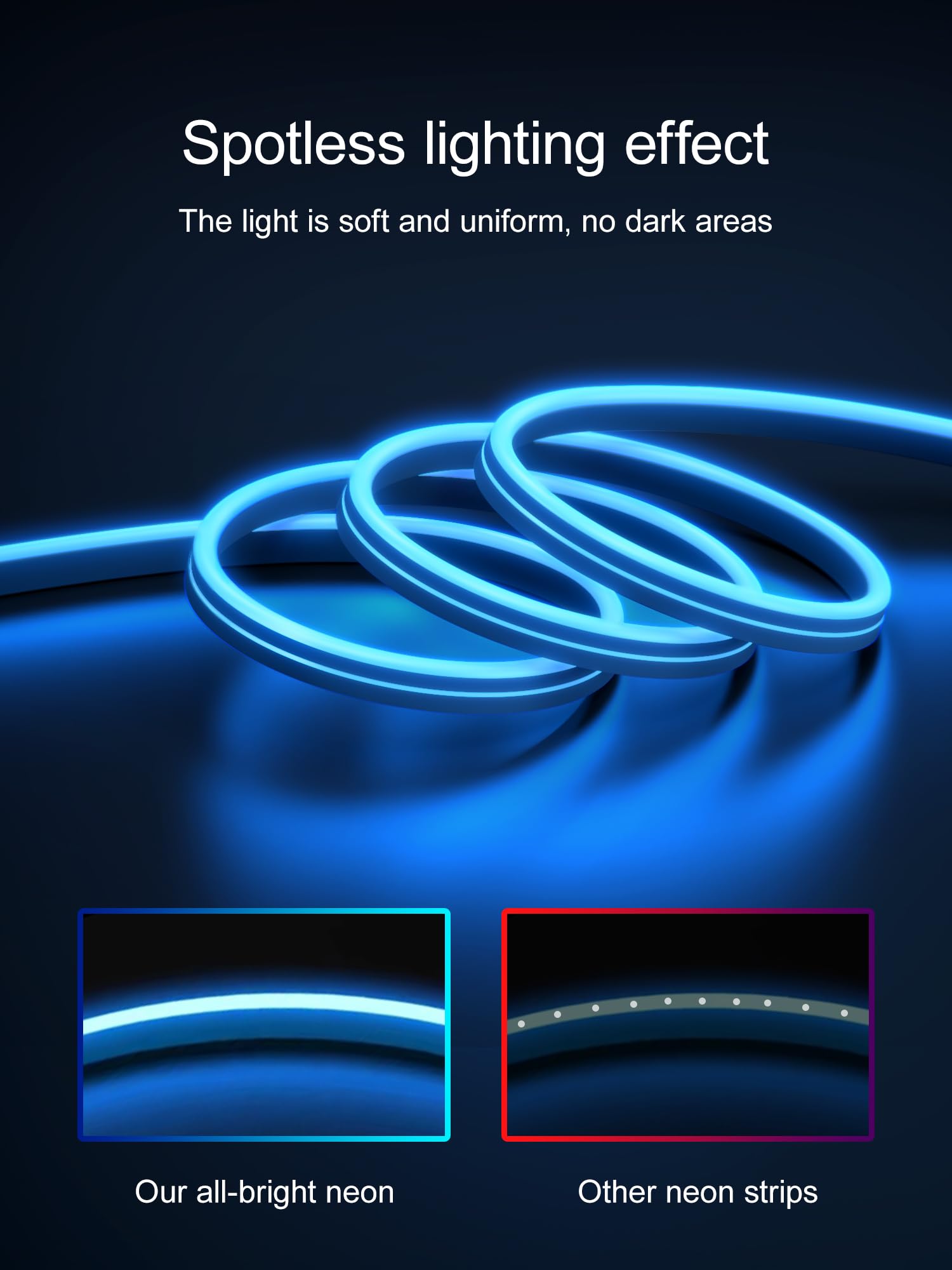 Buiestur 16.4 Ft Neon Rope Lights,Bedroom For Rgb Led Strip Lights,Outdoor Ip65 Waterproof Led Lights, With Remote Control And Application Control, Music Synchronous Color Changing Light, Diy Design
