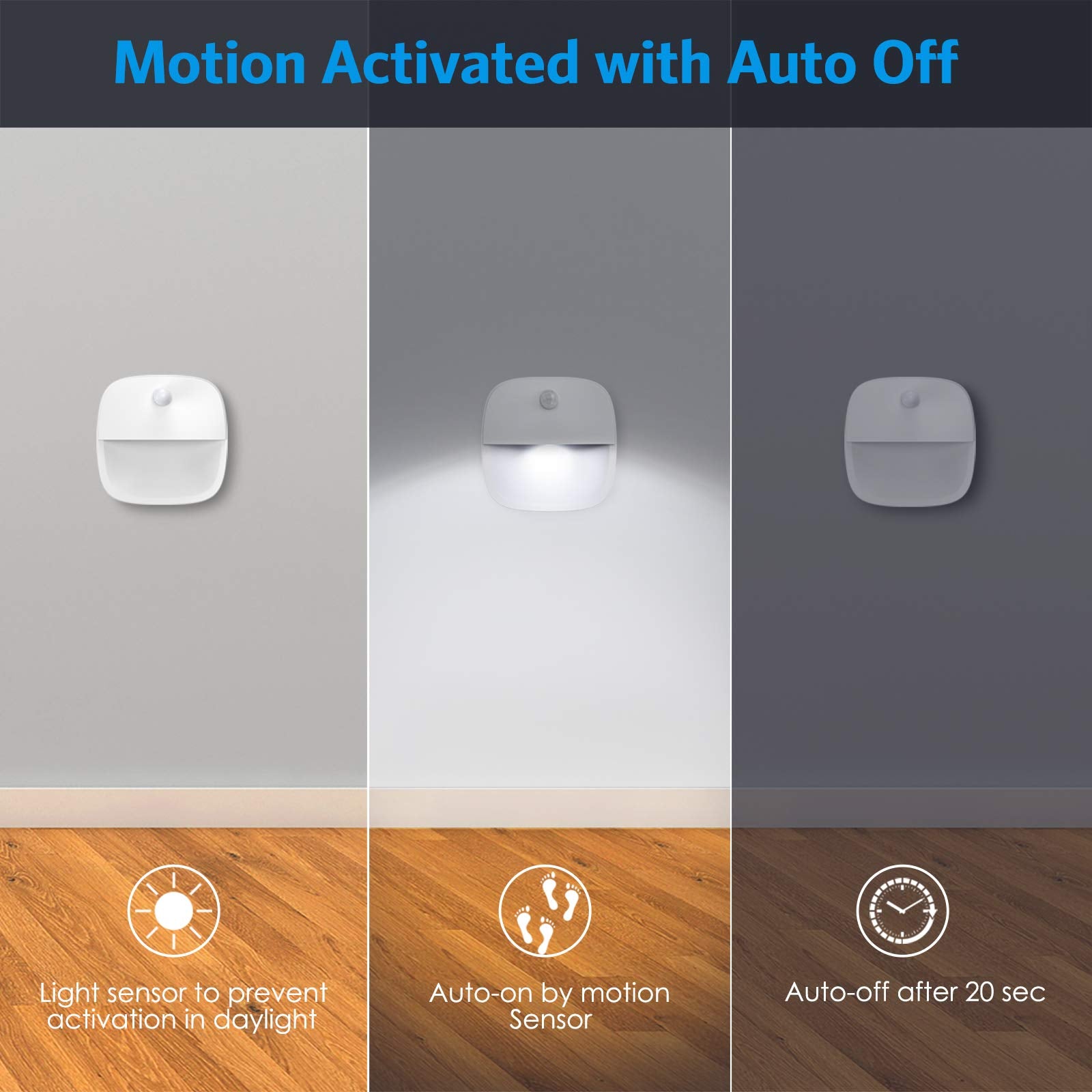 Amir Upgraded Motion Sensor Light, Cordless Battery-Powered Led Night Light, Wall Light, Closet Lights, Safe Lights For Stairs,
