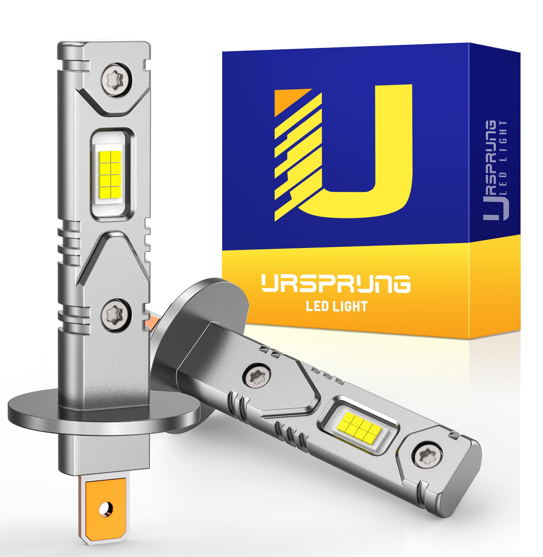 Ursprung H1 Fog Light Bulb, 6500K White, 600% Super Bright, Plug and Play, Pack of 2