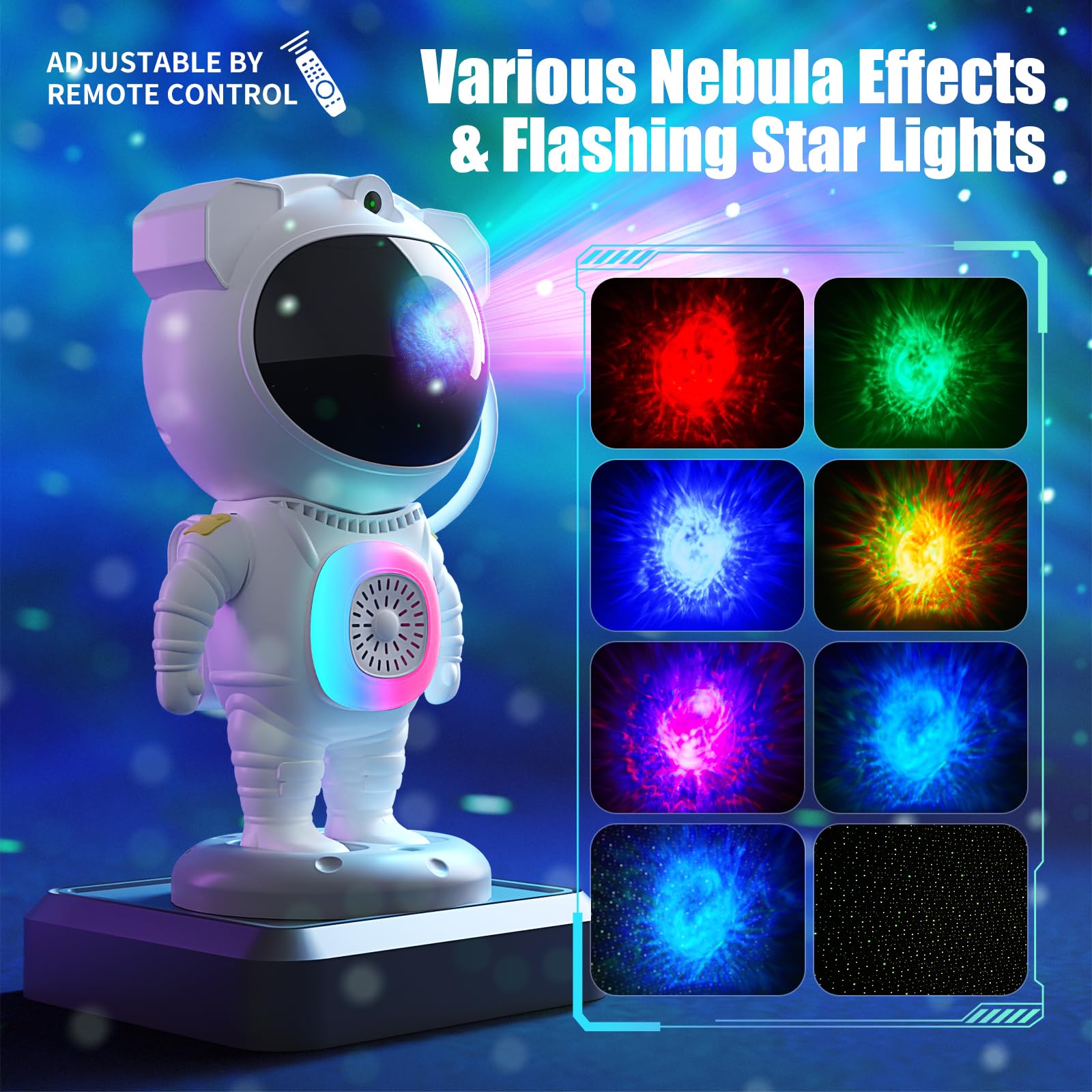 Astronaut Galaxy Projector,Space Projector,With Bluetooth Speaker And Remote Control,360 Adjustable Angle,Spaceman Star Kids Nig