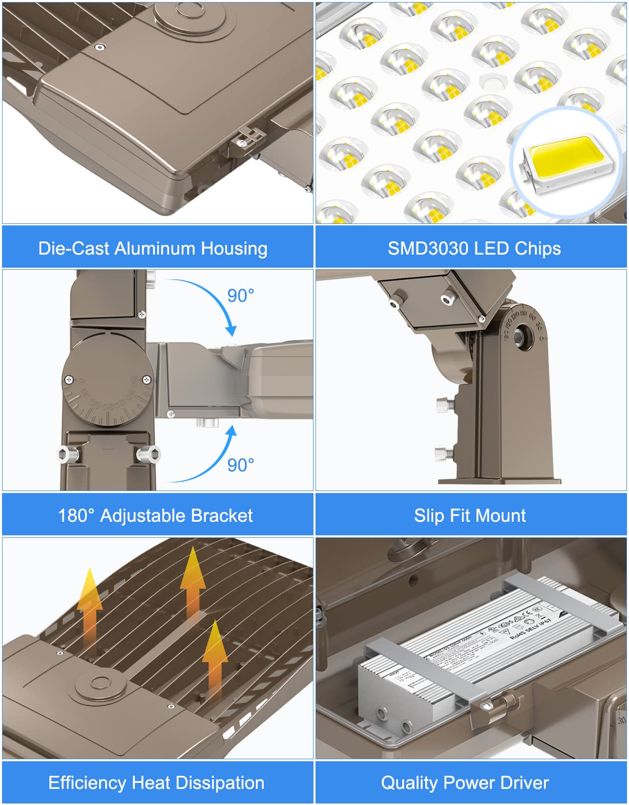 480 Volt 320W Led Parking Lot Light 48 000Lm  Dlc Ul Listed Industrial Grade Led Shoebox Parking Pole Light 5000K Ip65 Waterproof Outdoor Commercial Area Lighting With Slip Fitter 277-480Vac