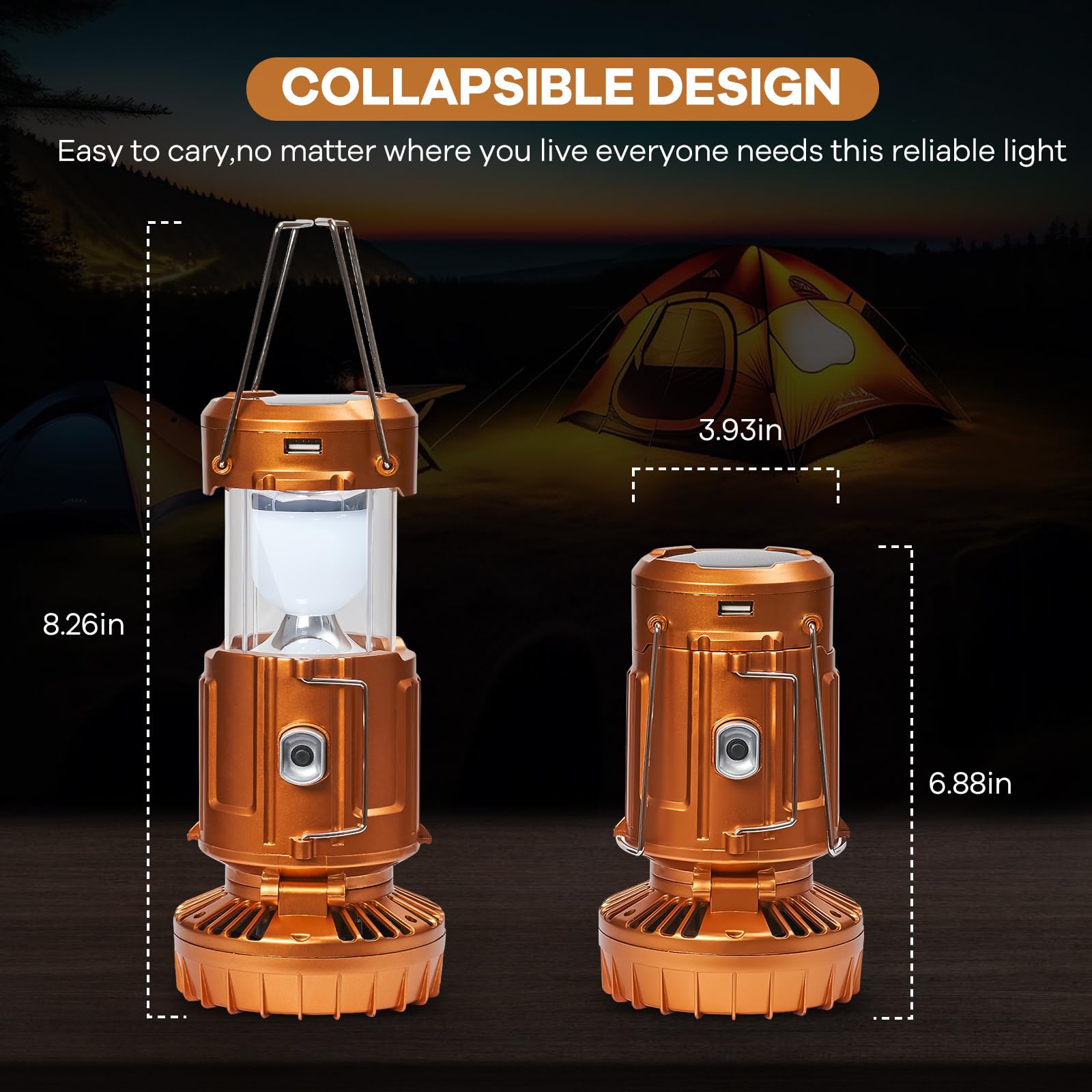 Camping Lanterns with Fan,Solar Camping Fan Charging for Phone, Rechargeable LED Lanterns Camping Fans for Tents Power Outage Hu